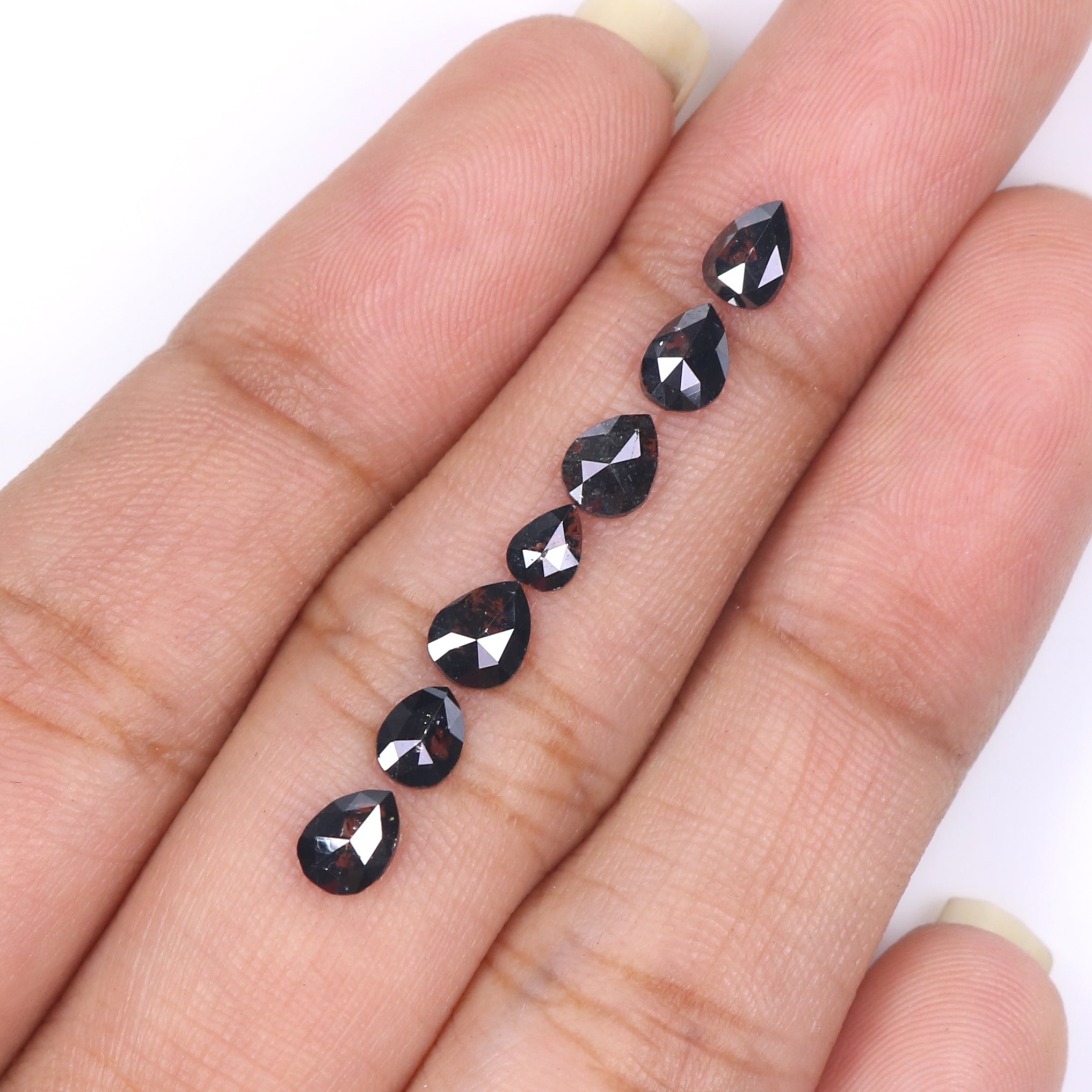 1.41 CT Natural Loose Pear Shape Diamond Black Color Pear Cut Diamond 4.00 MM Natural Black Color Diamond Pear Rose Cut Diamond LQB1619