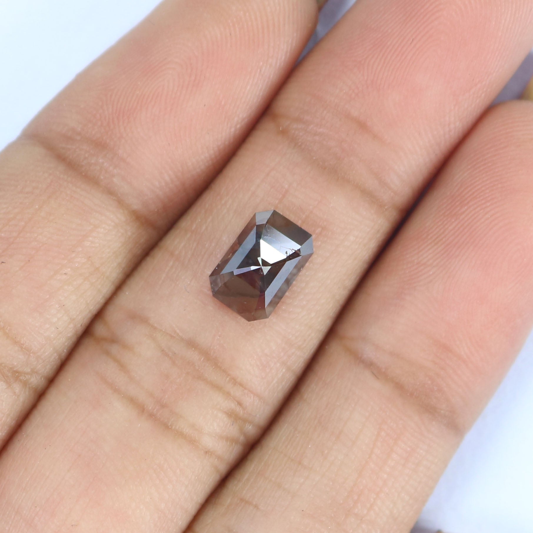 1.36 CT Natural Loose Emerald Shape Diamond Brown Color Emerald Cut Diamond 7.80 MM Natural Loose Grey Color Emerald Rose Cut Diamond LQ7129