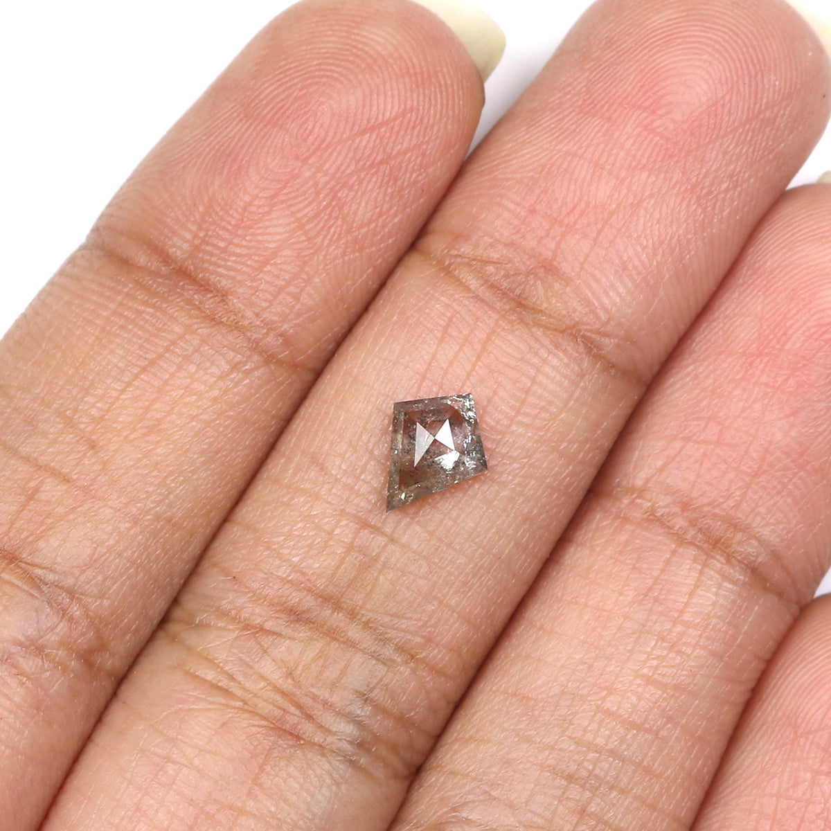 0.63 CT Natural Loose Kite Shape Diamond Salt And Pepper Kite Shape Diamond 7.50 MM Natural Black Grey Color Kite Rose Cut Diamond QL2041
