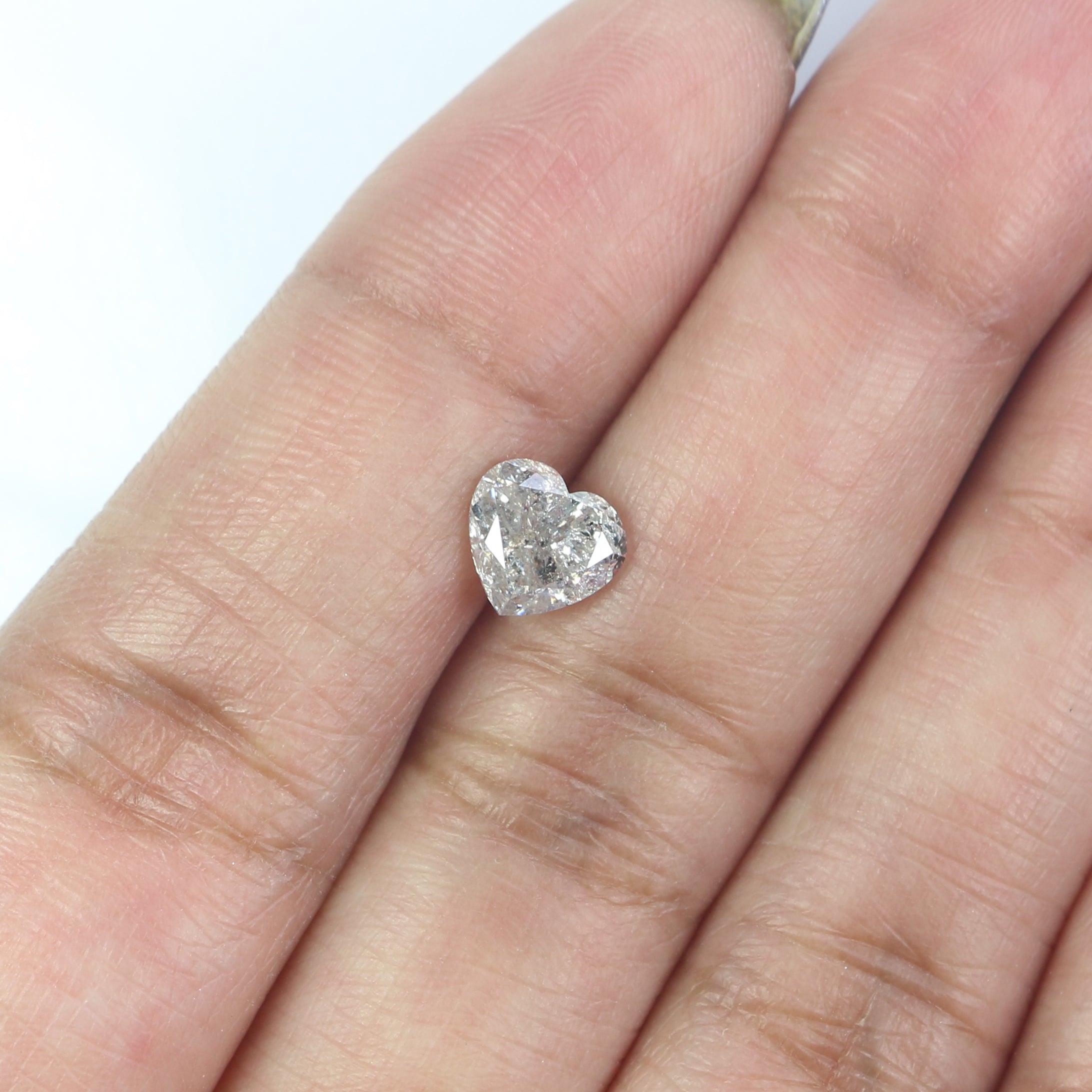 1.15 CT Natural Loose Heart Cut Diamond Salt And Pepper Heart Diamond 6.20 MM Natural Black Grey Diamond Heart Brilliant Cut Diamond QL2571