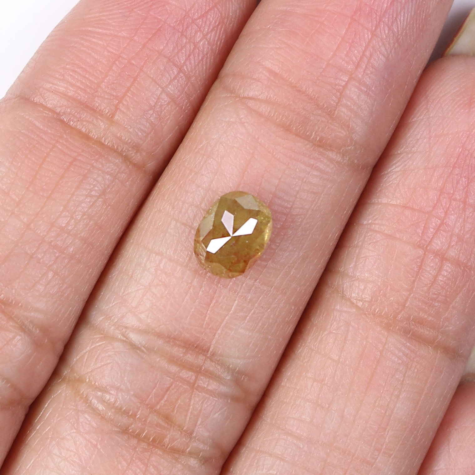 1.33 CT Natural Loose Oval Shape Diamond Brown Yellow Color Oval Diamond 6.80 MM Natural Brown Yellow Diamond Oval Rose Cut Diamond LQ7328