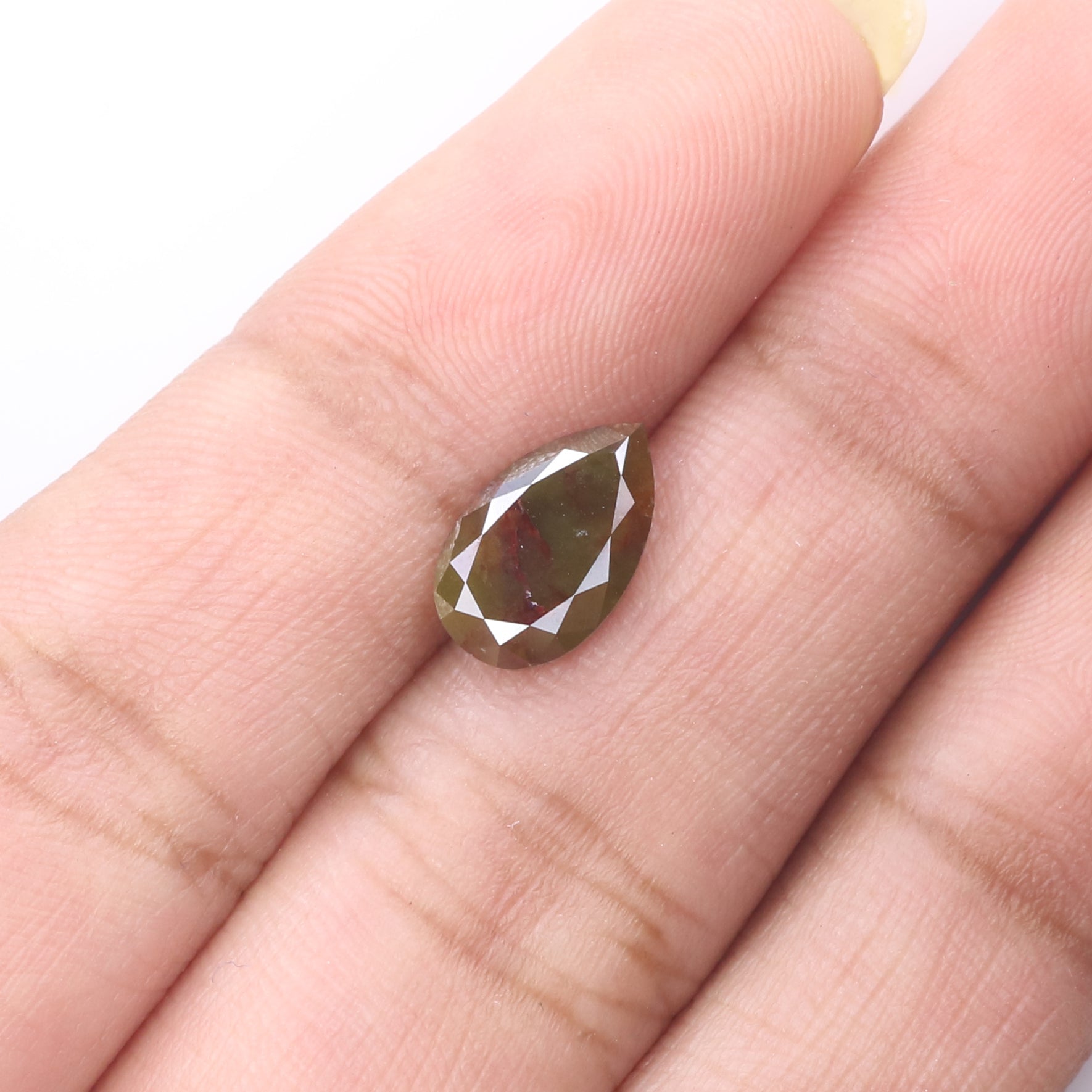 1.47 CT Natural Loose Pear Shape Diamond Yellow Color Pear Cut Diamond 9.90 MM Natural Brown Color Diamond Pear Brilliant Cut Diamond KQ2521