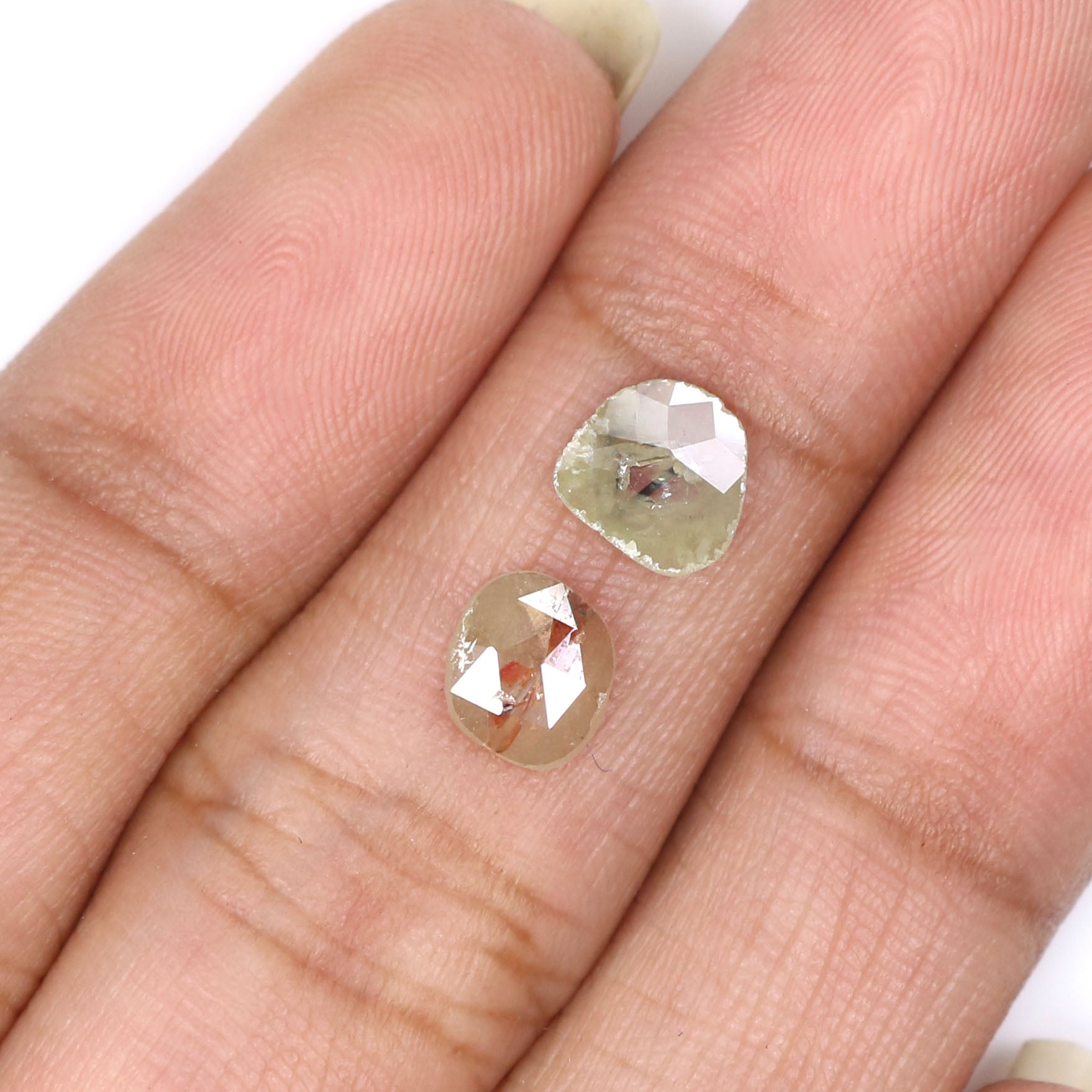 Natural Loose Slice Brown Grey Color Diamond 0.96 CT 6.05 MM Slice Shape Rose Cut Diamond L2240