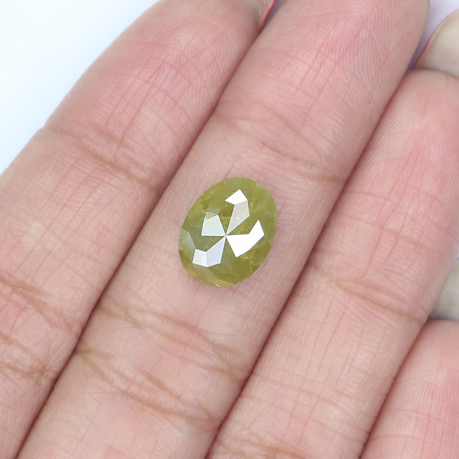 2.59 CT Natural Loose Oval Shape Diamond Yellow Color Oval Cut Diamond 10.55 MM Natural Loose Diamond Yellow Oval Rose Cut Diamond LQ2430