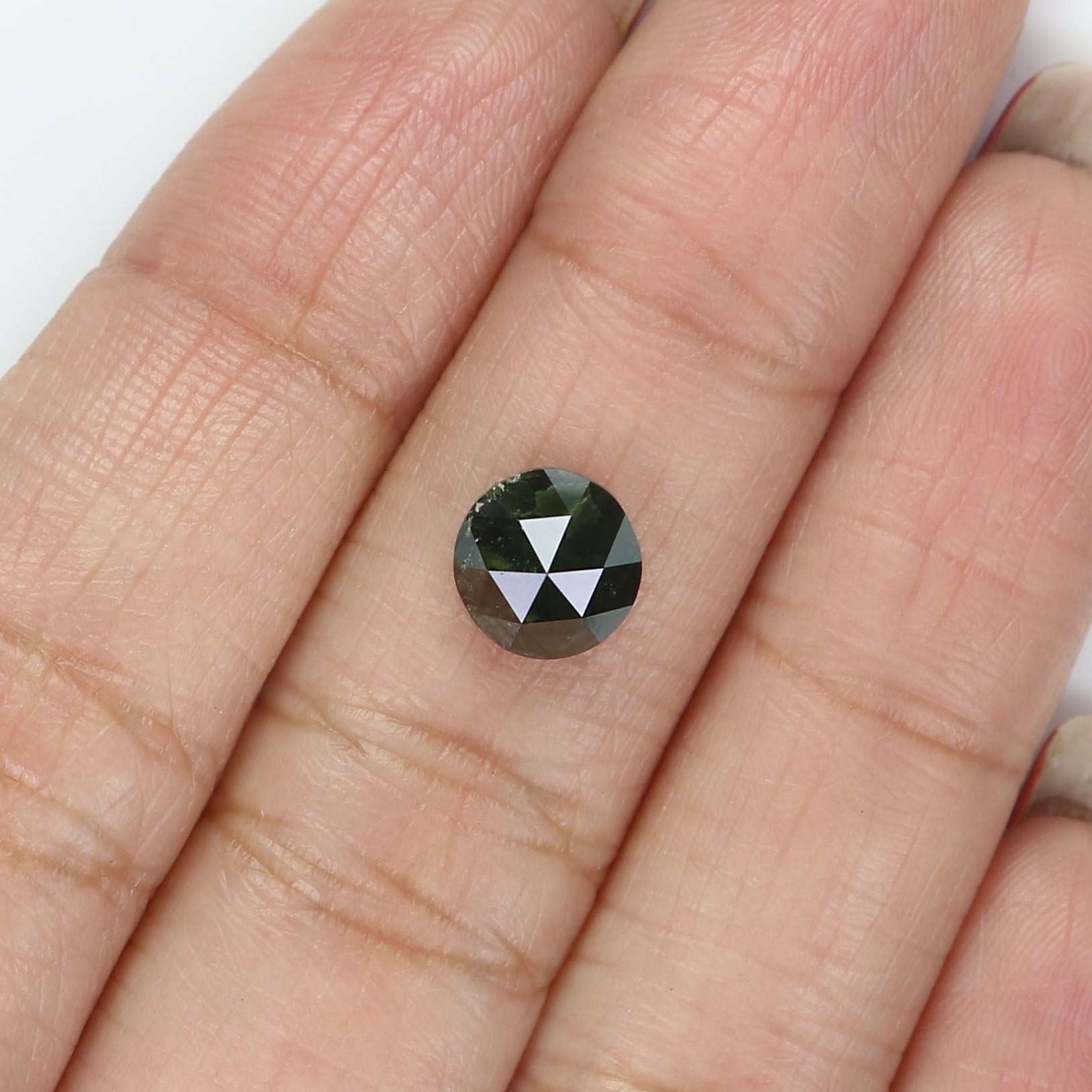 1.78 CT Natural Loose Round Rose Cut Diamond Green Color Round Shape Diamond 7.20 MM Natural Loose Green Color Round Rose Cut Diamond LQ5769