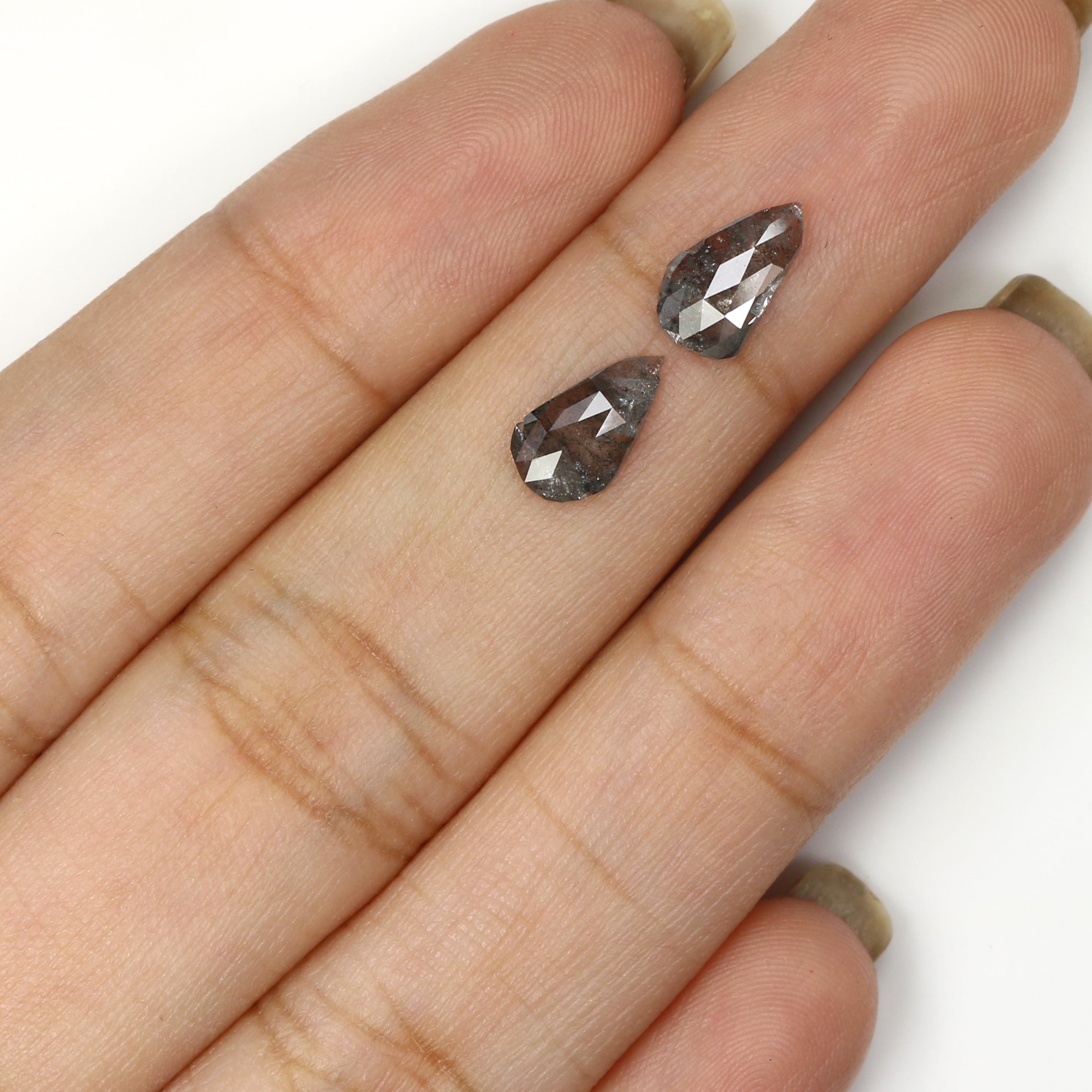 1.57 CT Natural Loose Antique Cut Pair Diamond Salt And Pepper Antique Shape Diamond 9.25 MM Natural Loose Antique Rose Cut Diamond LQ1617