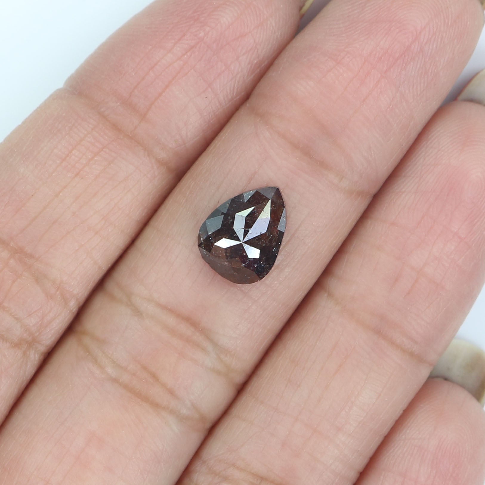 2.03 CT Natural Loose Pear Shape Diamond Brown Color Pear Cut Diamond 9.20 MM Natural Loose Brown Color Diamond Pear Rose Cut Diamond LQ6020
