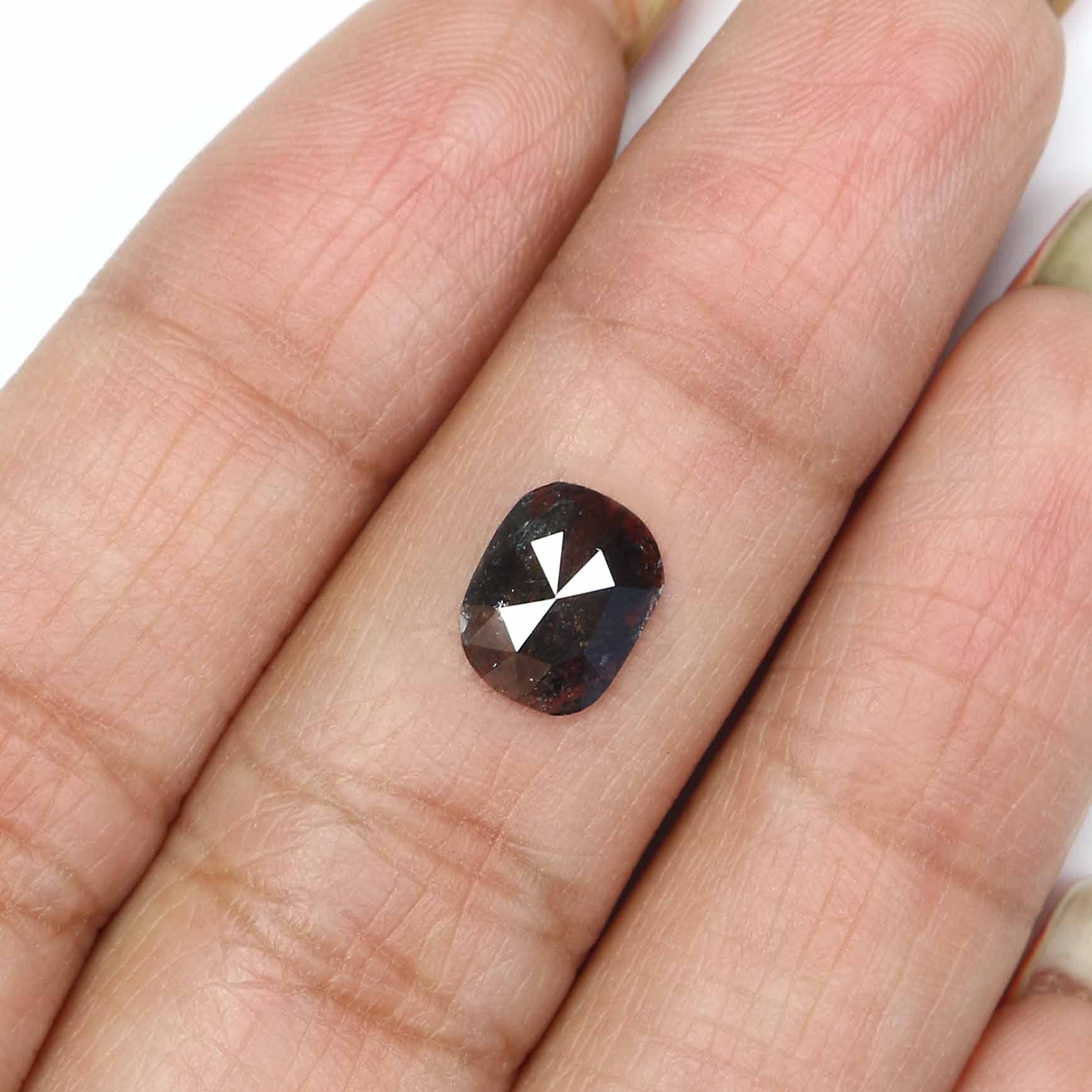 1.16 CT Natural Loose Oval Shape Diamond Salt And Pepper Oval Cut Diamond 8.30 MM Natural Black Grey Color Oval Rose Cut Diamond KQ1728