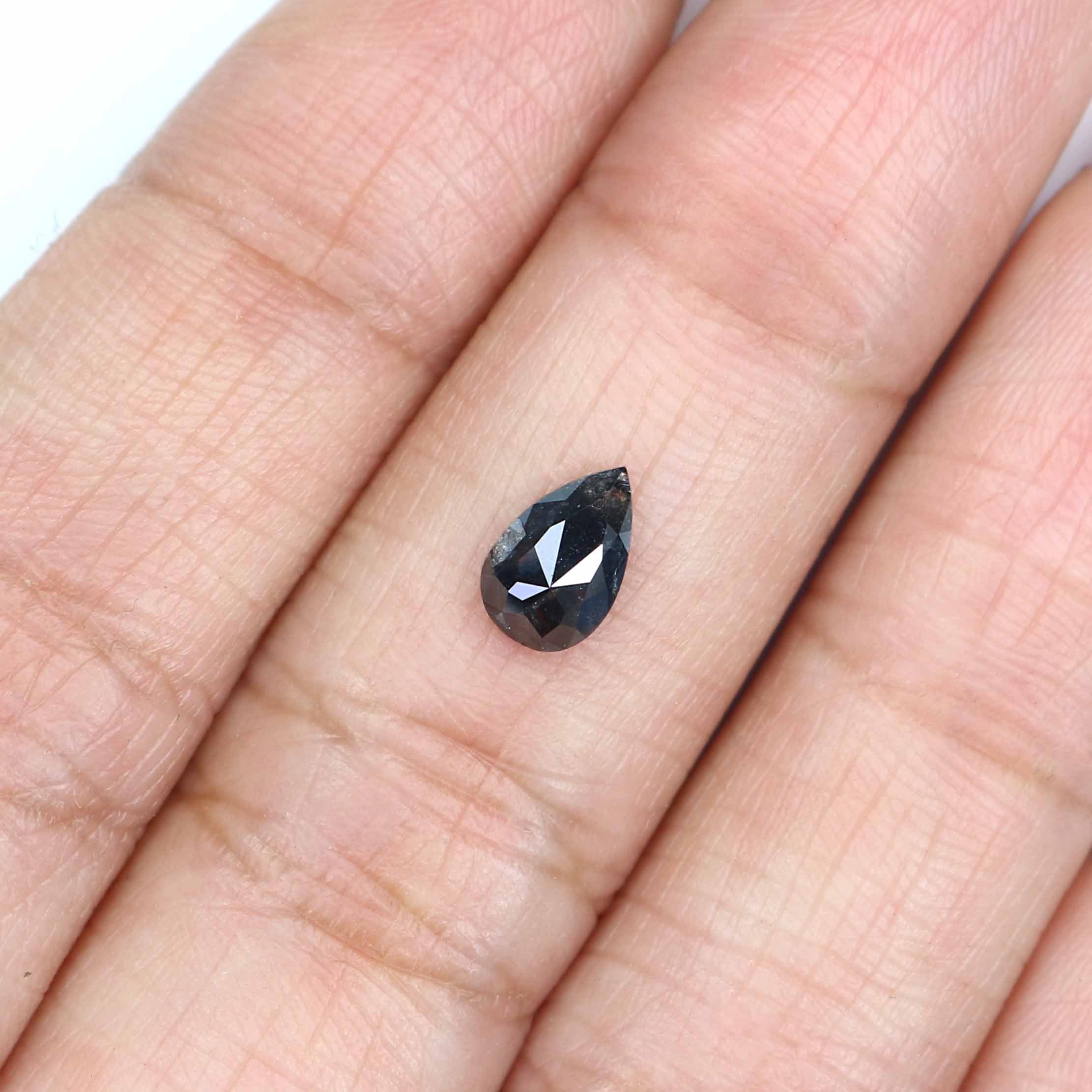 0.67 Ct Natural Loose Pear Shape Diamond Salt And Pepper Pear Cut Diamond 7.30 MM Natural Loose Diamond Pear Shape Rose Cut Diamond LQ2371