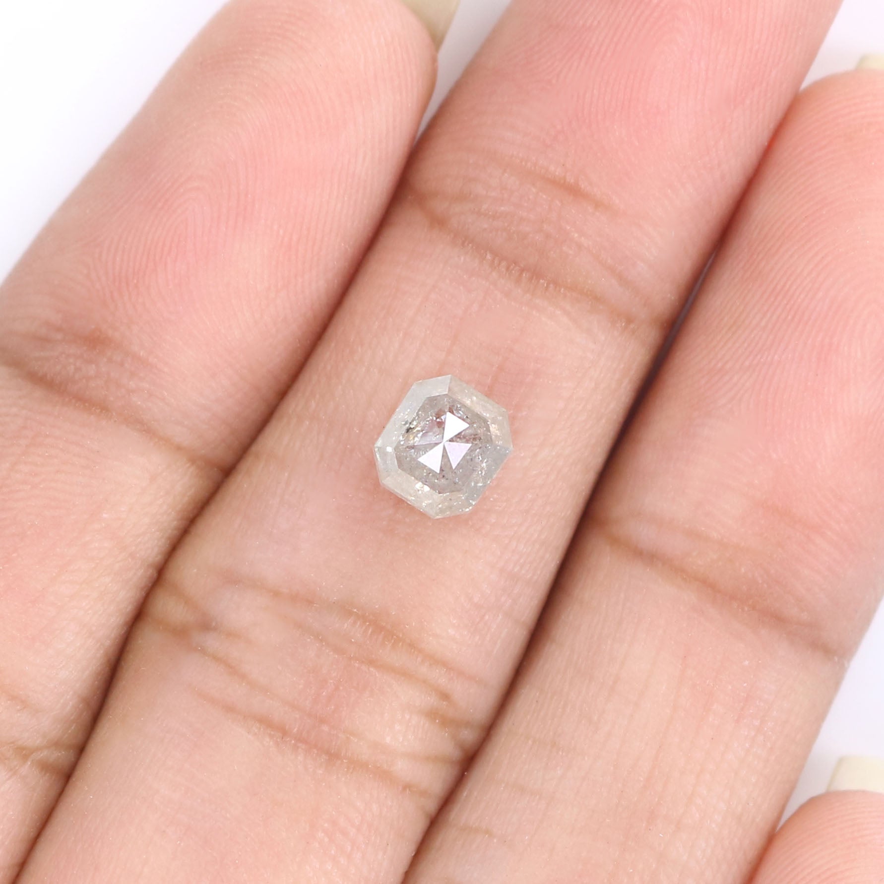 0.81 CT Natural Loose Radiant Shape Diamond Grey Color Radiant Cut Diamond 5.50 MM Natural Loose Grey Color Radiant Rose Cut Diamond LQ5964