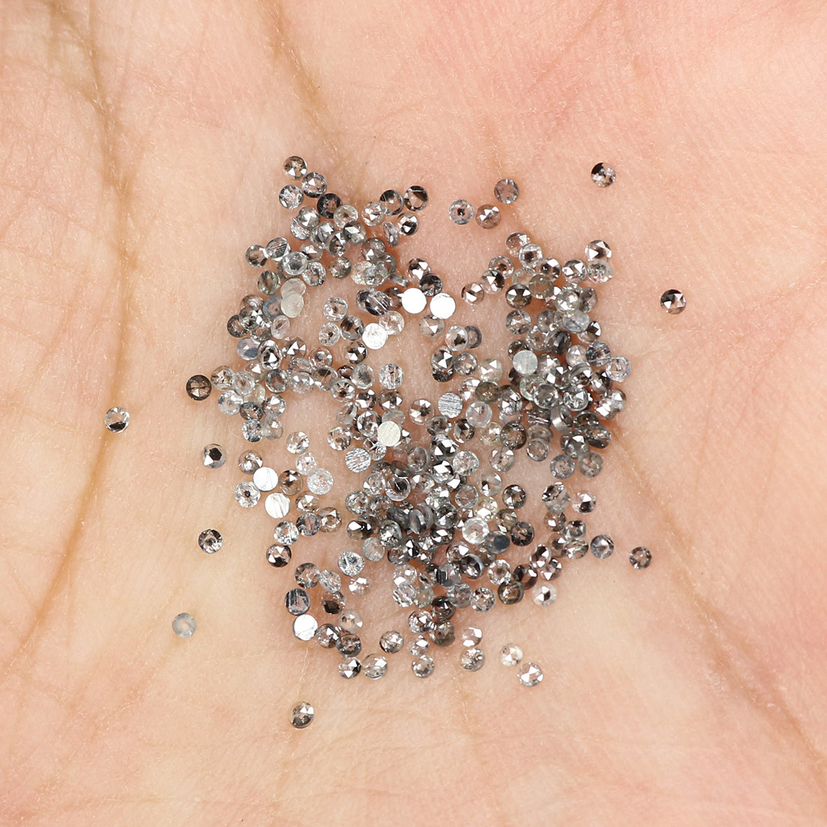 1.22 Ct Natural Loose Round Rose Cut Diamond Salt And Pepper Round Shape Diamond 1.00 MM Natural Black Grey Round Rose Cut Diamond LQ1808