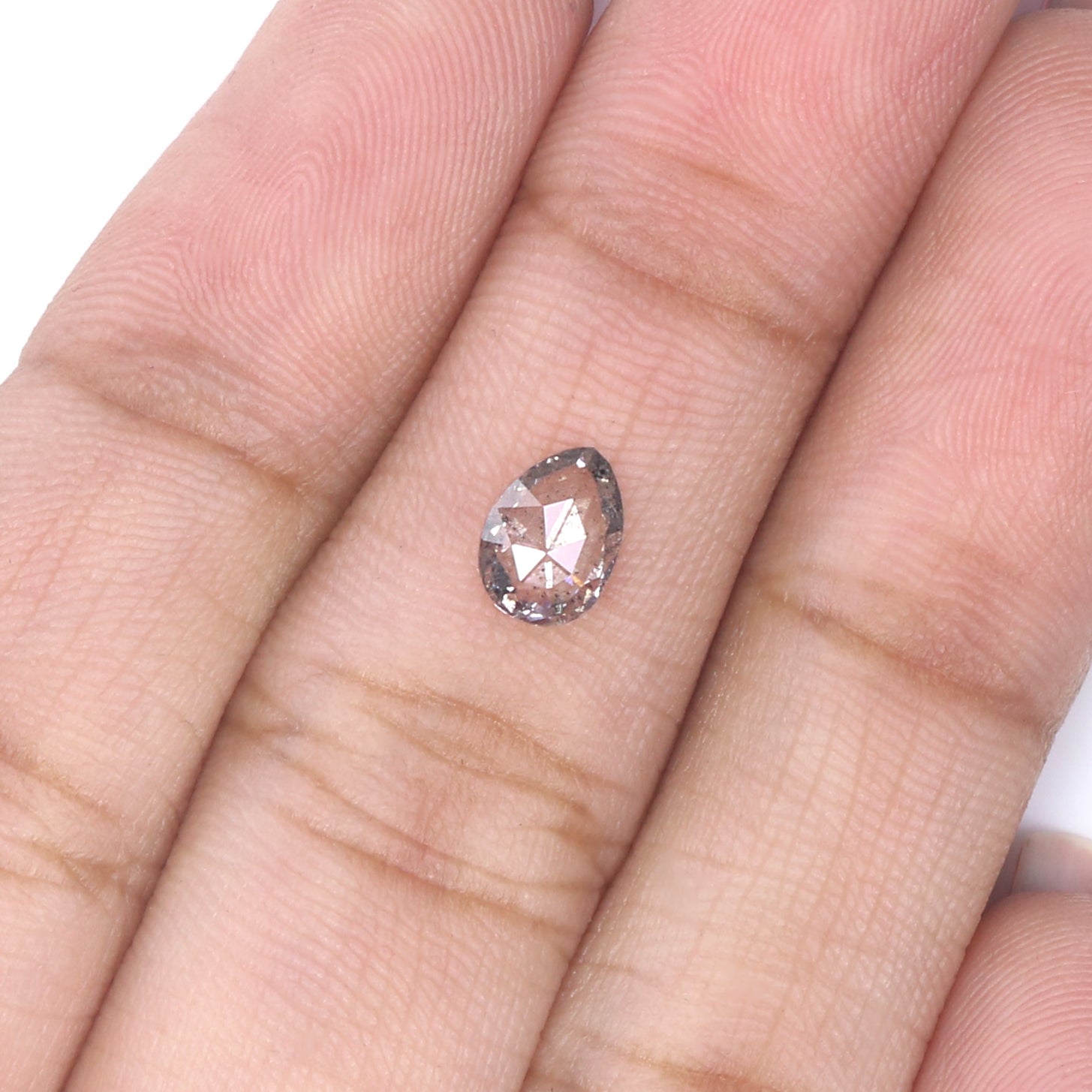 0.43 CT Natural Loose Pear Shape Diamond Salt And Pepper Pear Cut Diamond 6.50 MM Natural Black Grey Color Pear Rose Cut Diamond KQ1846