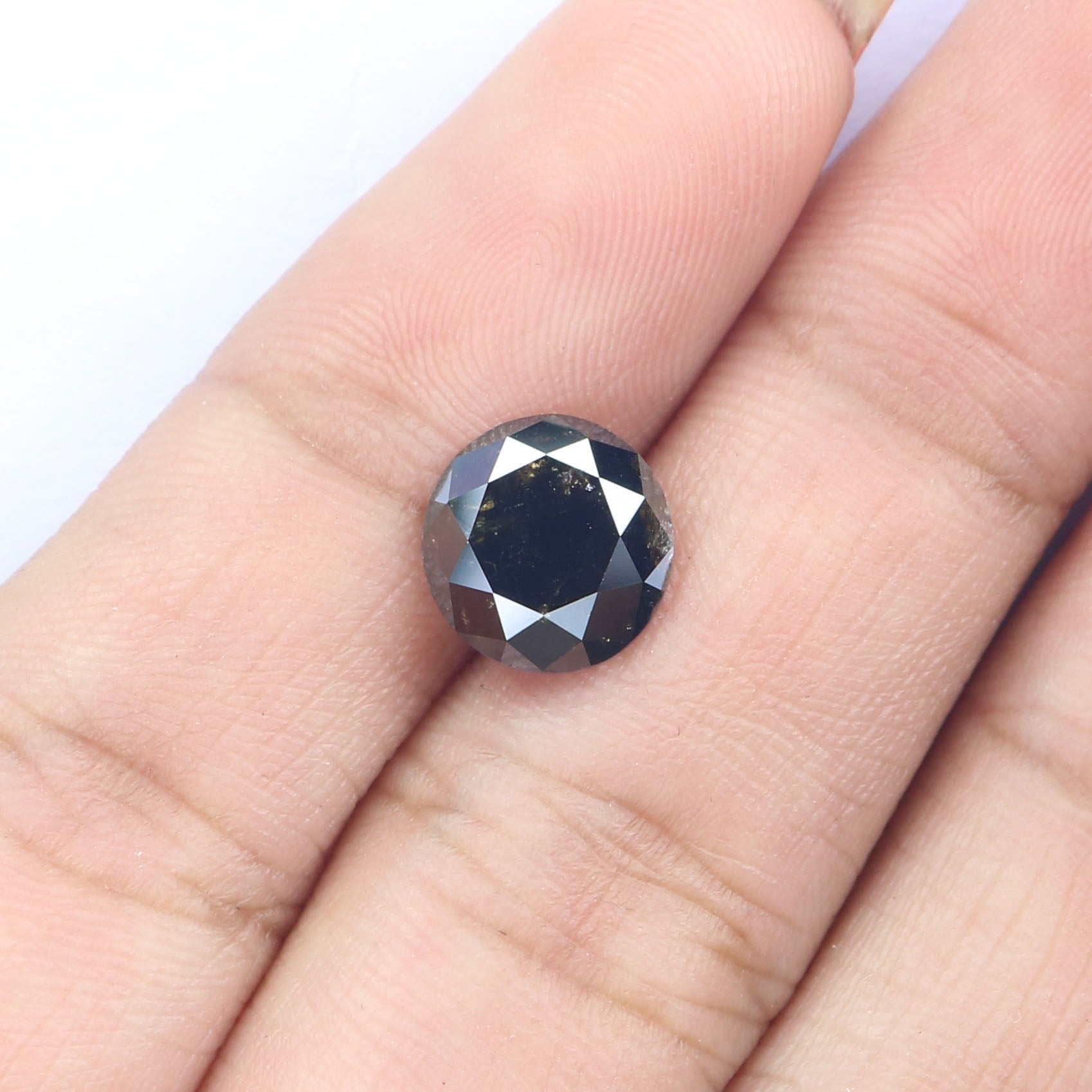 2.77 CT Natural Loose Round Shape Diamond Black Color Round Cut Diamond 8.50 MM Natural Black Diamond Round Brilliant Cut Diamond LQ8491