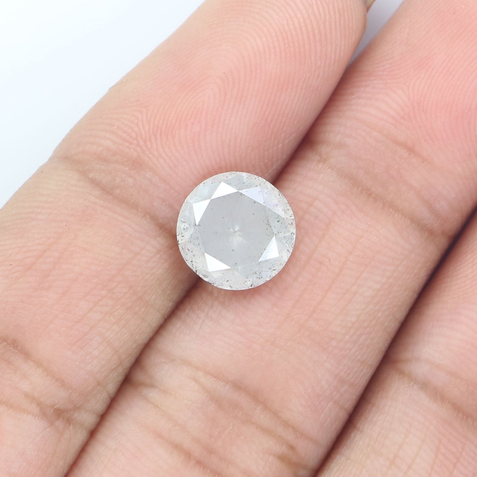 Natural Loose Round Diamond Grey Color 2.56 CT 8.21 MM Round Brilliant Cut Diamond KDL2517