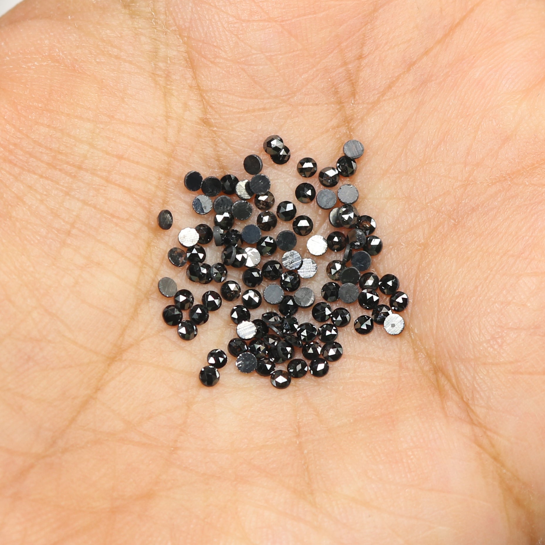 2.55 CT Natural Loose Round Rose Cut Diamond Black Color Round Shape Diamond 1.80 MM Natural Loose Black Color Round Rose Cut Diamond LQ1877