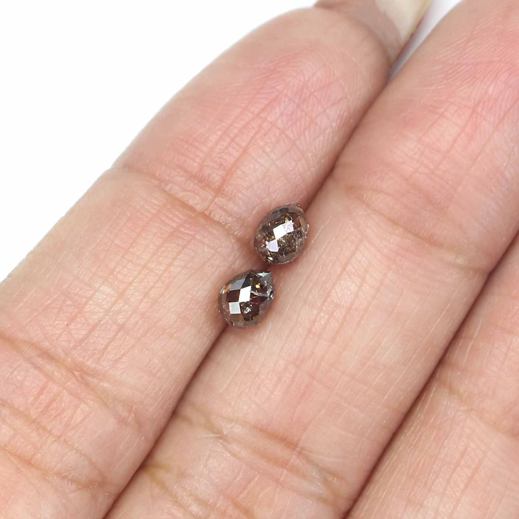 Natural Loose briolette Brown Color Diamond 1.13 CT 3.50 MM Drop Shape Rose Cut Diamond KDL145