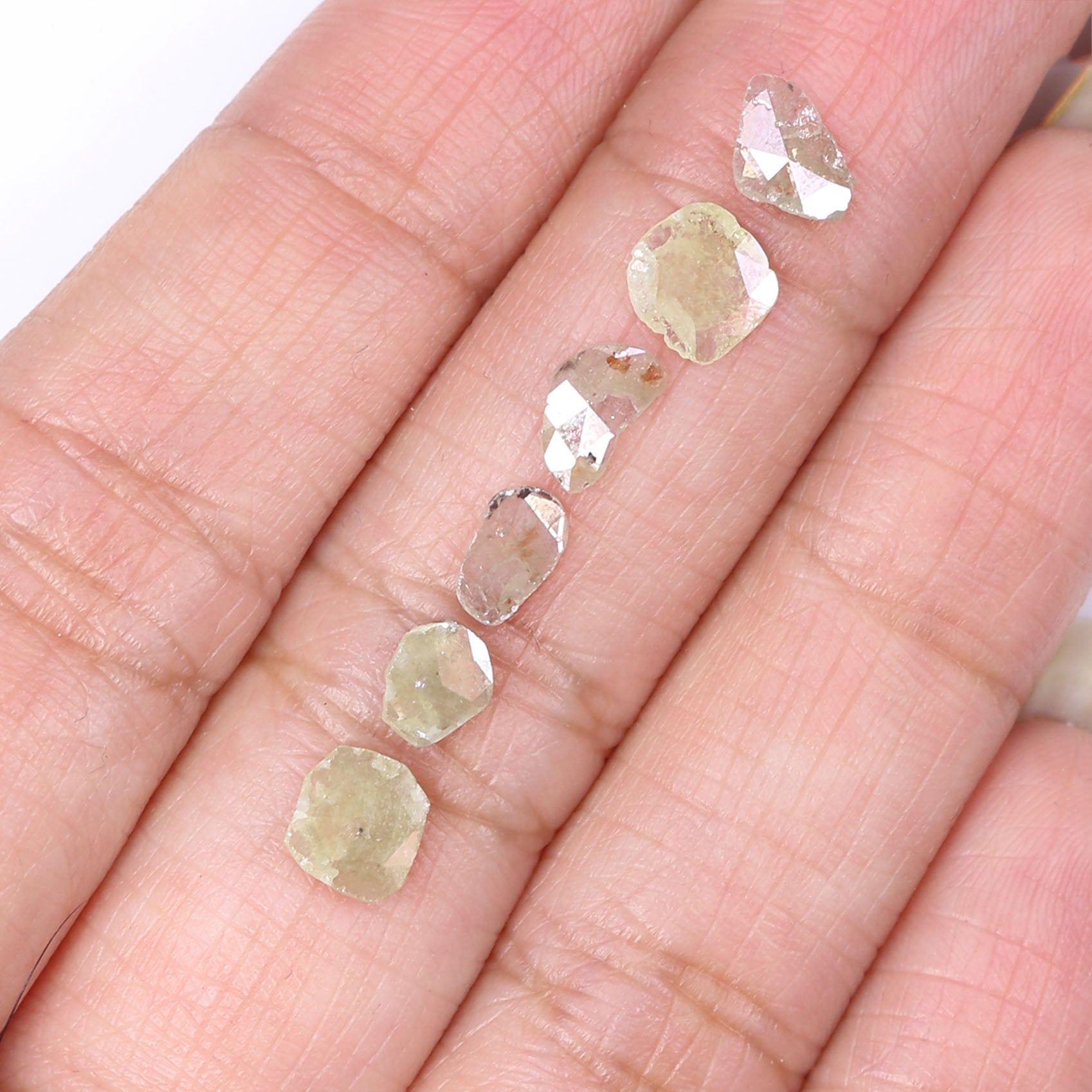 1.59 CT Natural Loose Slice Shape Diamond Yellow Color Slice Cut Diamond 5.25 MM Natural Loose Grey Color Slice Irregular Cut Diamond LQ2236