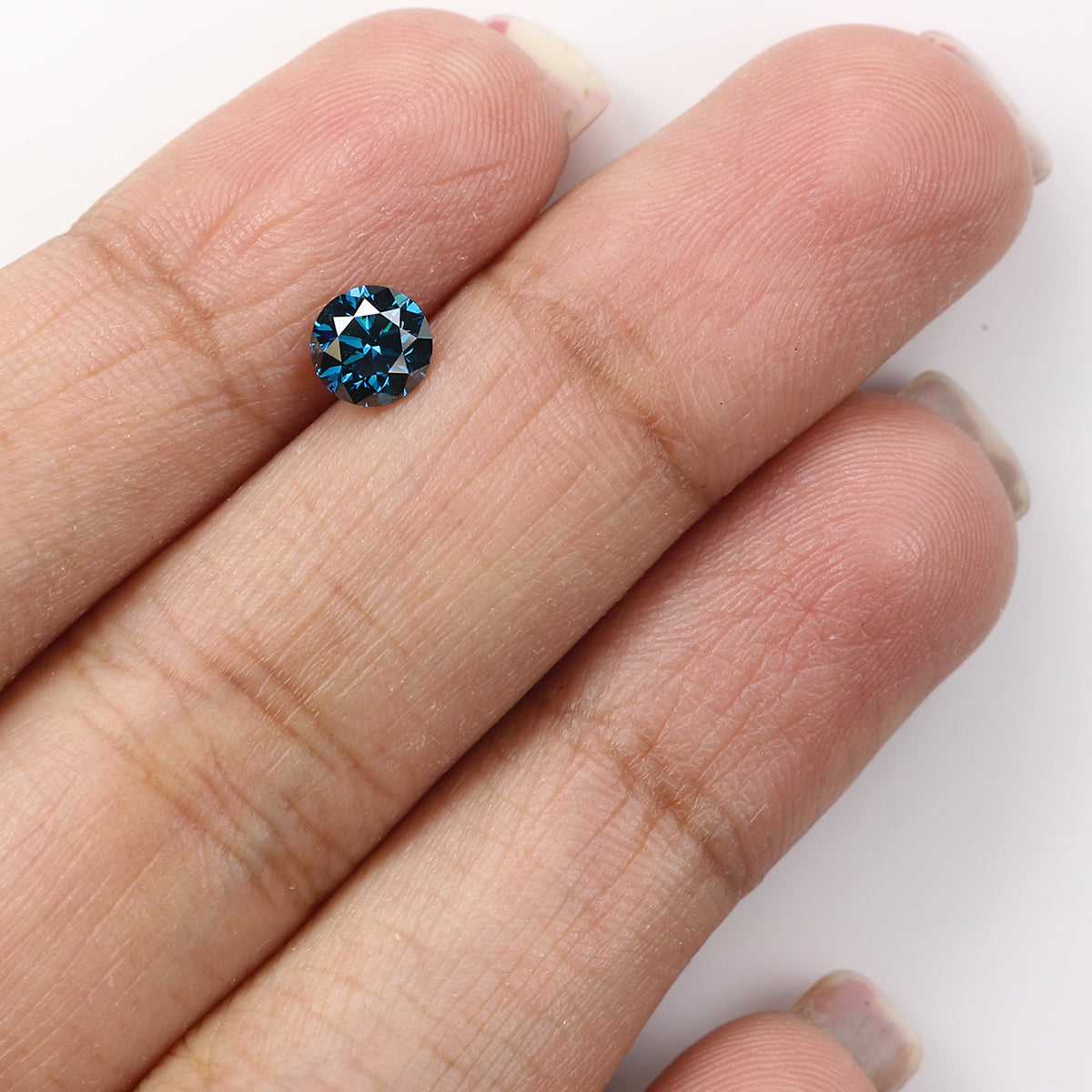 0.60 Ct Natural Loose Round Shape Diamond Blue Color Round Cut Diamond 5.15 MM Natural Loose Blue Diamond Round Brilliant Cut Diamond QL1659