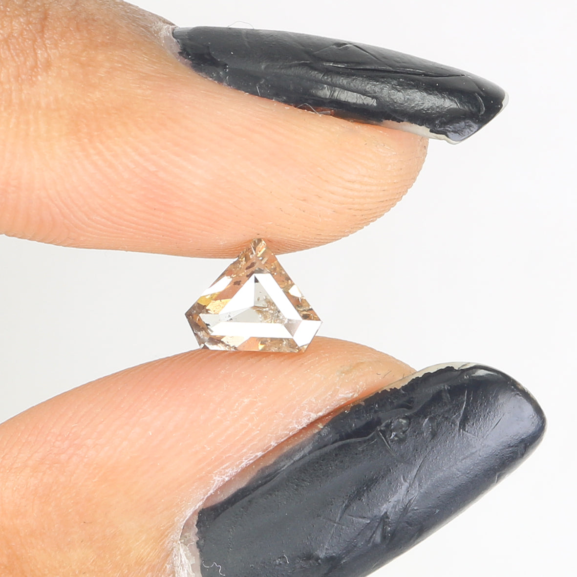 0.73 Ct Natural Loose Shield Shape Diamond Salt And Pepper Shield Shape Diamond 5.80 MM Natural Gray Color Shield Rose Cut Diamond QL9513