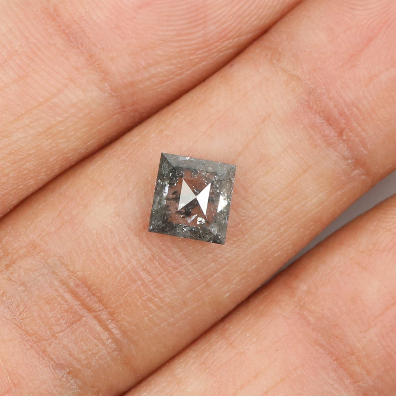 0.96 CT Natural Loose Kite Shape Diamond Salt And Pepper Kite Shape Diamond 7.80 MM Natural Black Grey Color Kite Rose Cut Diamond QL221