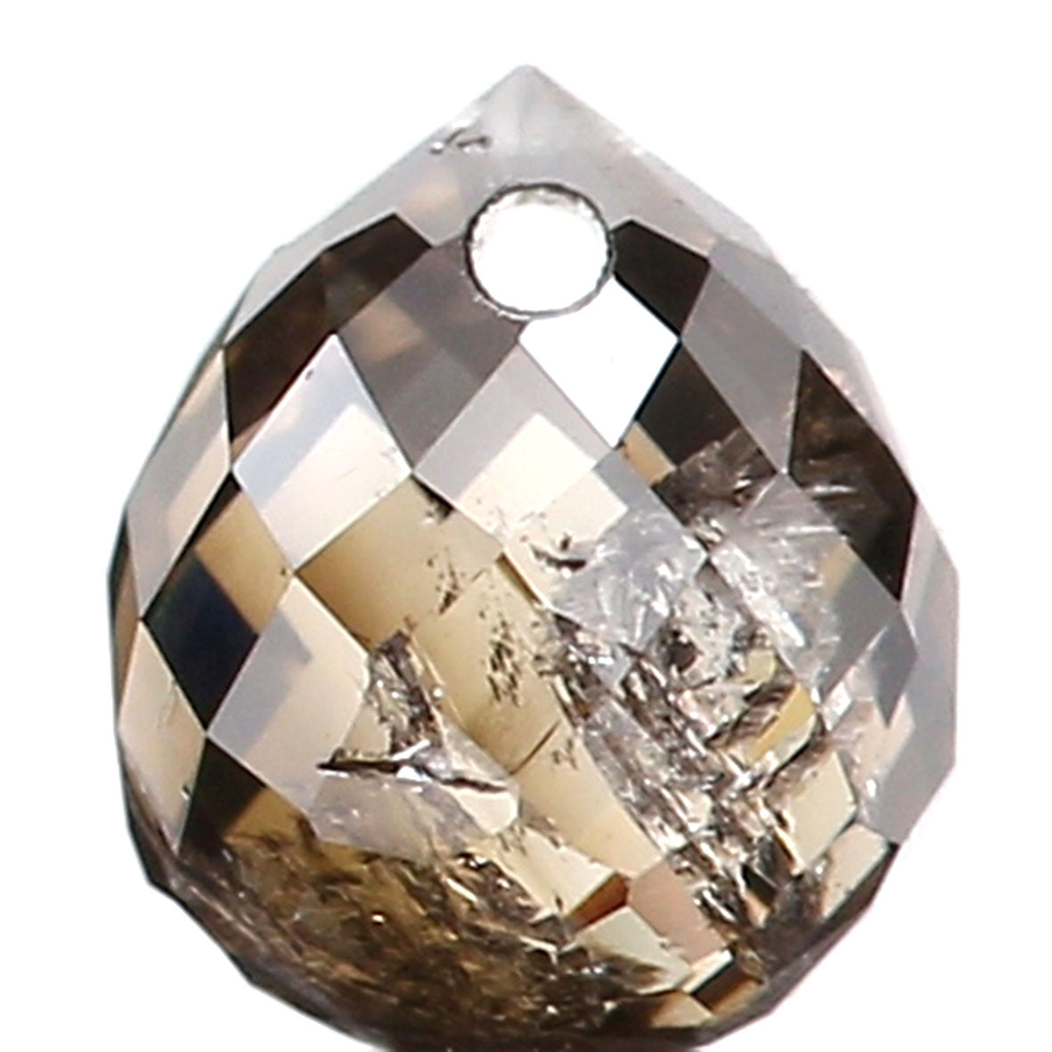 0.59 Ct Natural Loose Diamond, Briolette Diamond, Brown Diamond, Briolette Cut Bead Diamond, Polished Diamond, Faceted Diamond L131