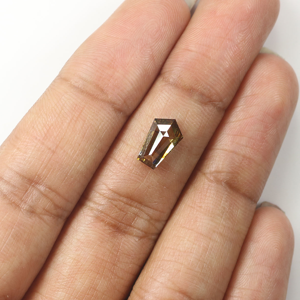 1.28 CT Natural Loose Shield Shape Diamond Brown Color Shield Cut Diamond 9.10 MM Natural Loose Brown Diamond Shield Rose Cut Diamond QL1826