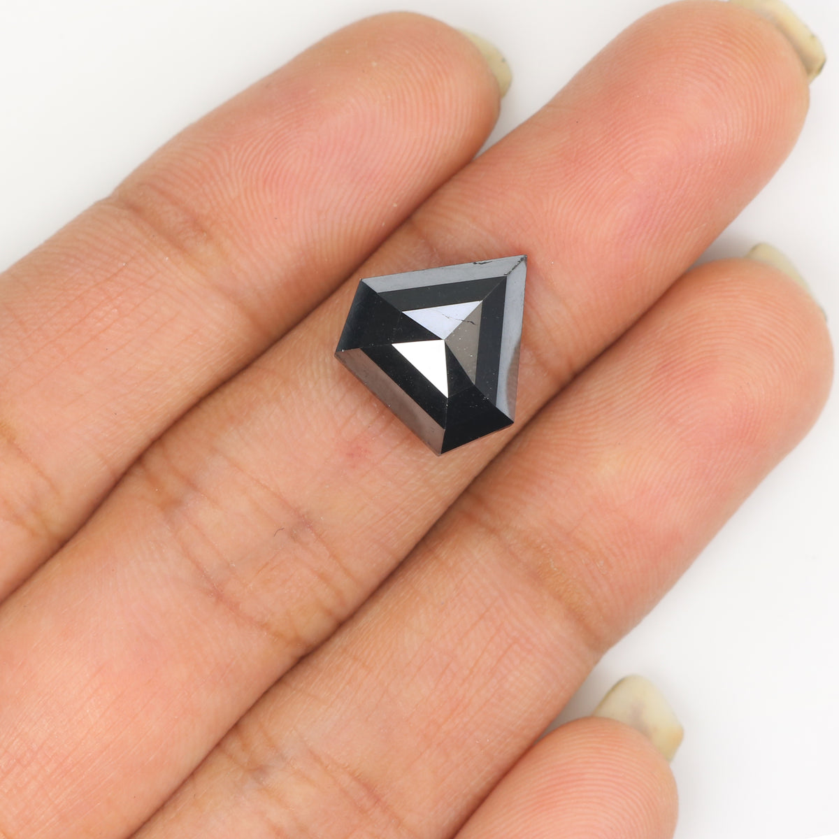 5.22 CT IGI Certified Natural Loose Pentagon Step Cut Diamond Black Color Pentagon Diamond 12.25 MM Natural Black Pentagon Diamond QL1898