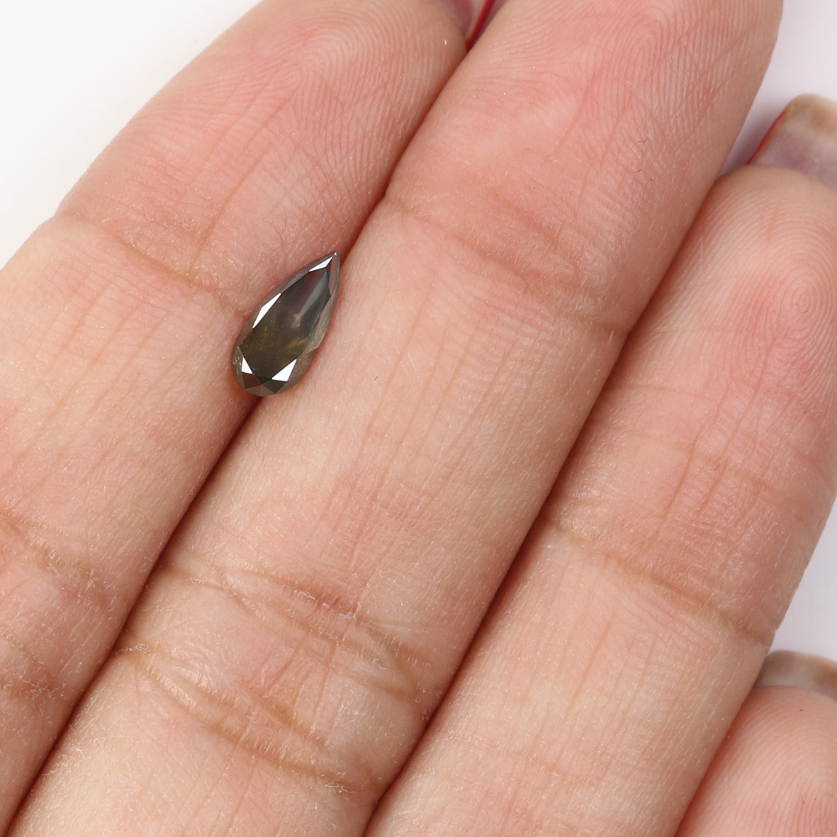 0.51 CT Natural Loose Pear Shape Diamond Black Grey Pear Brilliant Cut Diamond 8.20 MM Natural Black Grey Color Pear Shape Diamond LQ1557