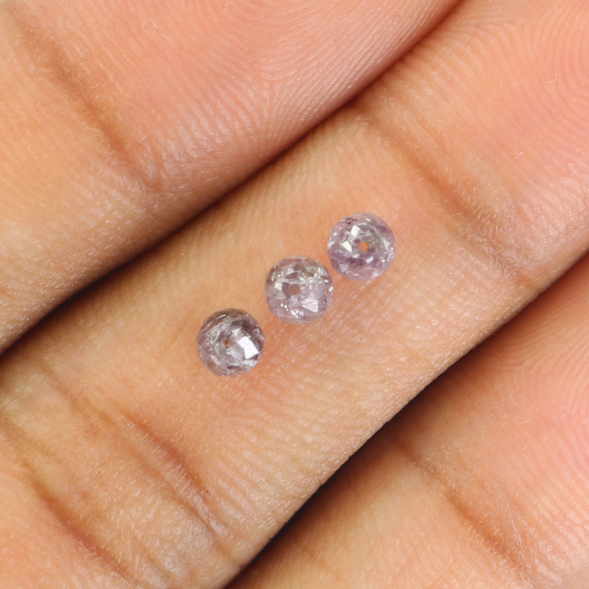 0.99 CT Faceted Bead Diamond, Natural Loose Diamond, Pink Bead Diamond, Faceted Diamond Bead, Beads Loose Diamond, Beads For Necklace L9804
