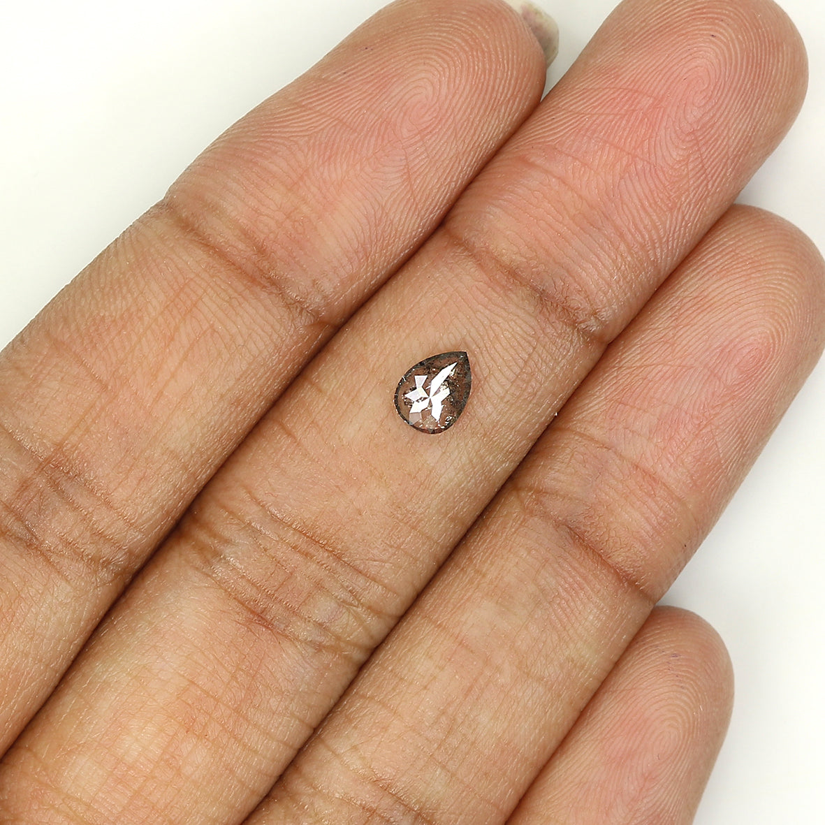 0.38 CT Natural Loose Pear Shape Diamond Salt And Pepper Pear Cut Diamond 5.80 MM Natural Black Grey Color Pear Rose Cut Diamond LQ1018