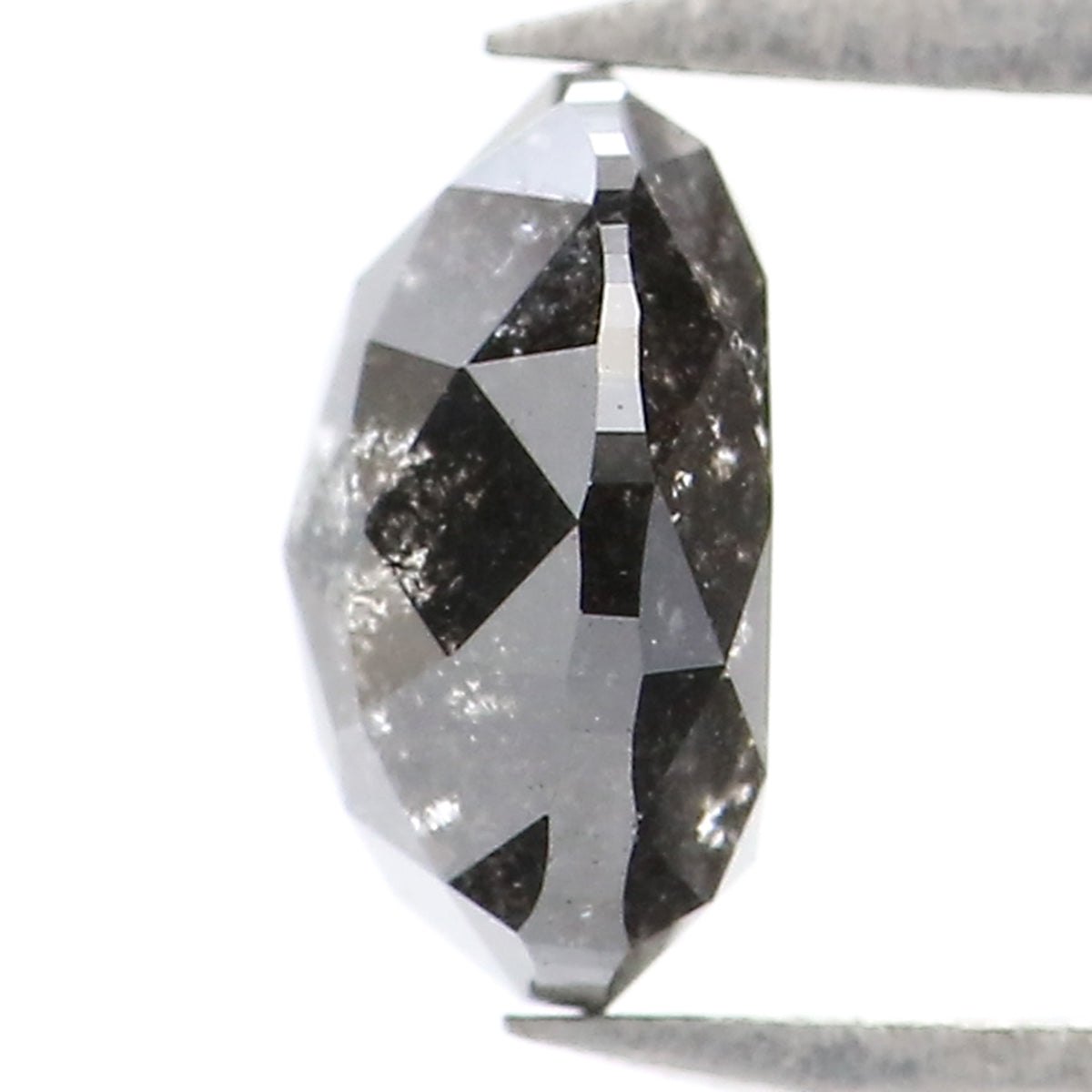 0.74 CT Natural Loose Oval Shape Diamond Salt And Pepper Oval Rose Cut Diamond 6.05 MM Black Grey Color Oval Shape Rose Cut Diamond QL1911