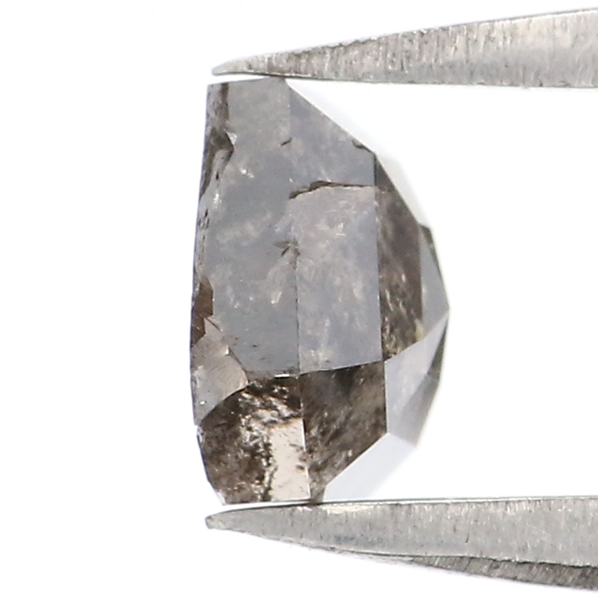 0.96 Ct Natural Loose Shield Shape Diamond Salt And Pepper Shield Cut Diamond 5.50 MM Natural Black Gray Shield Rose Cut Diamond LQ7587