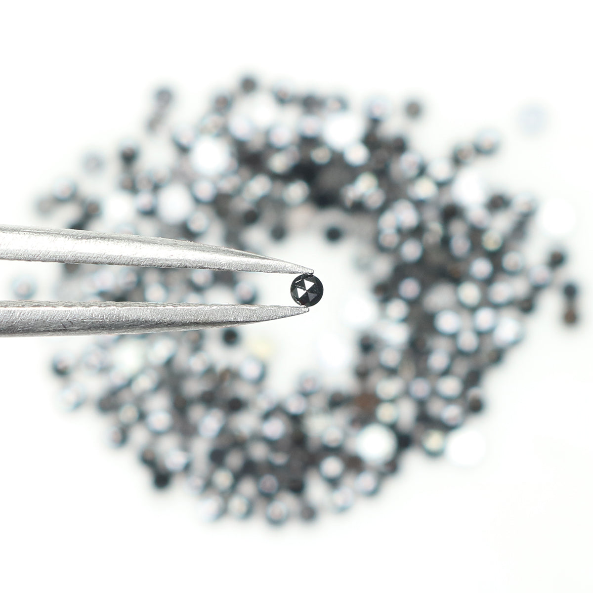 3.01 CT Natural Loose Round Rose Cut Diamond Black Color Round Shape Diamond 1.60 MM Natural Loose Black Color Round Rose Cut Diamond LQ1886