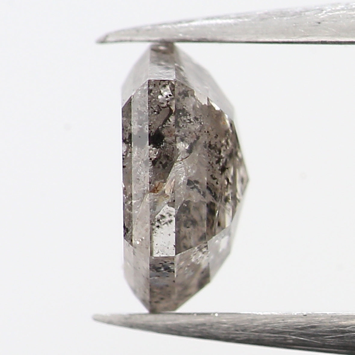 0.49 CT Natural Loose Diamond, Hexagon Cut Diamond, Salt and Pepper Diamond, Black Diamond, Grey Diamond, Rustic Rose Cut Diamond KDL493
