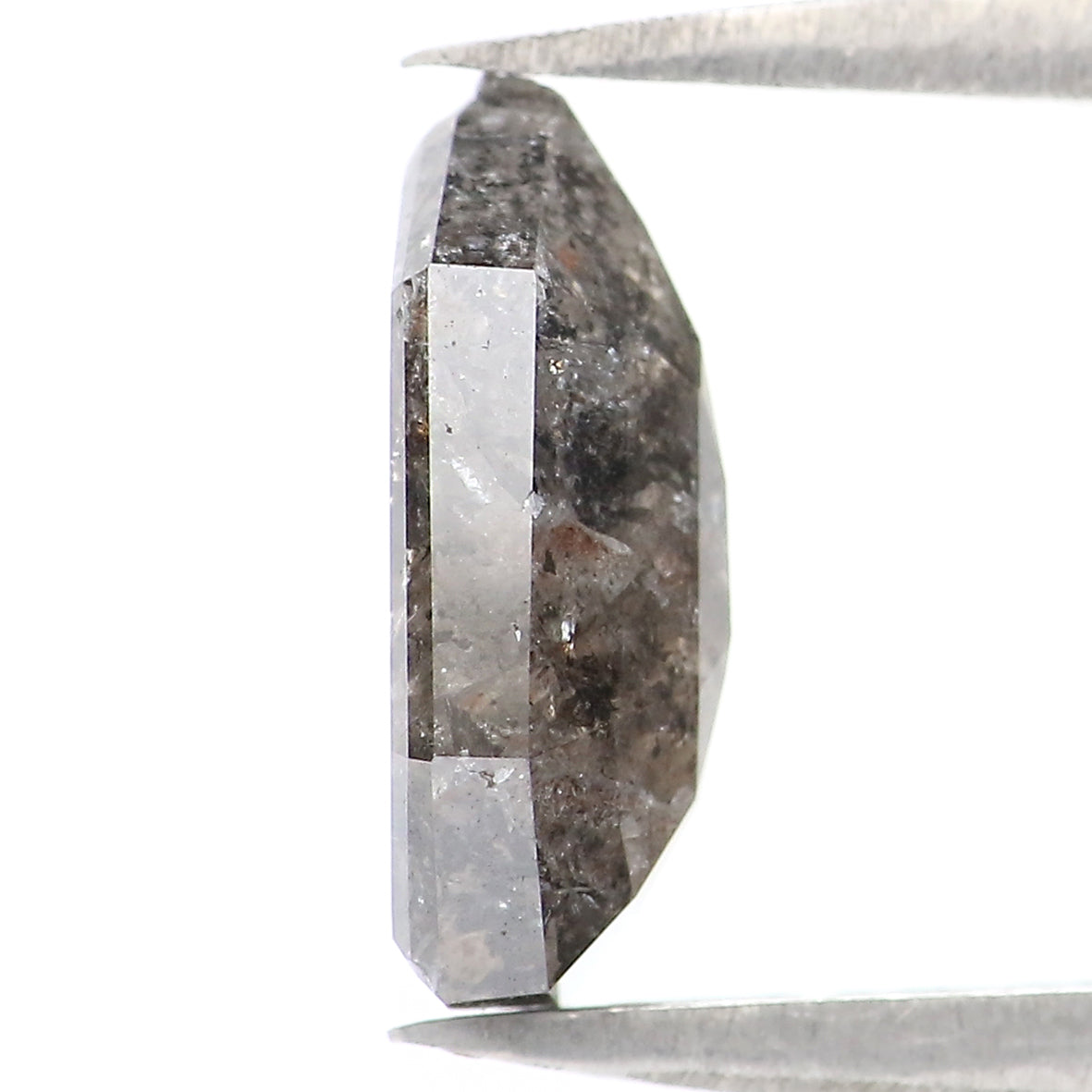 2.30 CT Natural Loose Bullet Shape Diamond Salt And Pepper Bullet Diamond 10.75 MM Natural Black Grey Bullet Diamond Rose Cut Diamond LQ8074