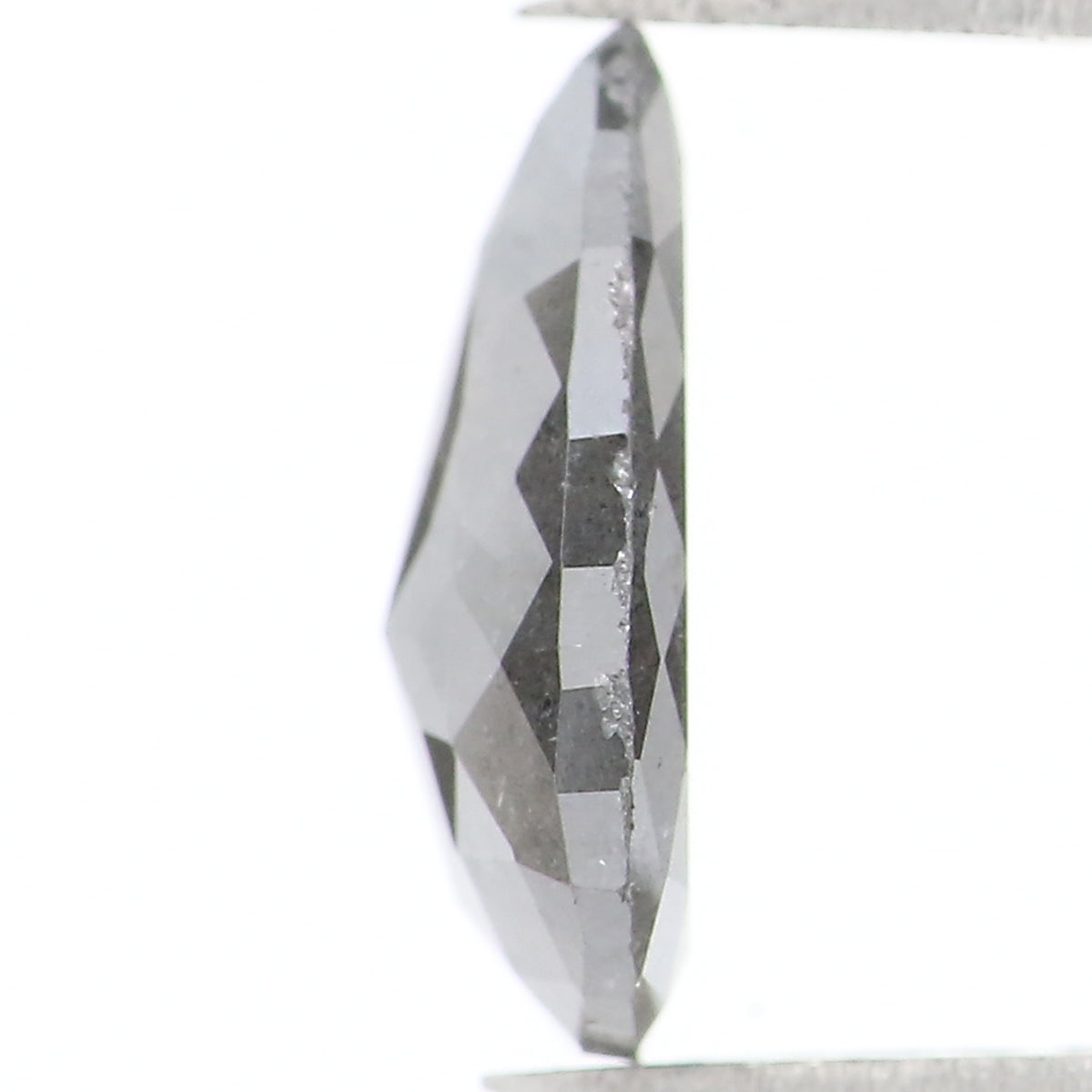 1.37 CT Natural Loose Pear Shape Diamond Salt And Pepper Pear Rose Cut Diamond 9.60 MM Black Grey Color Pear Shape Rose Cut Diamond QL1577