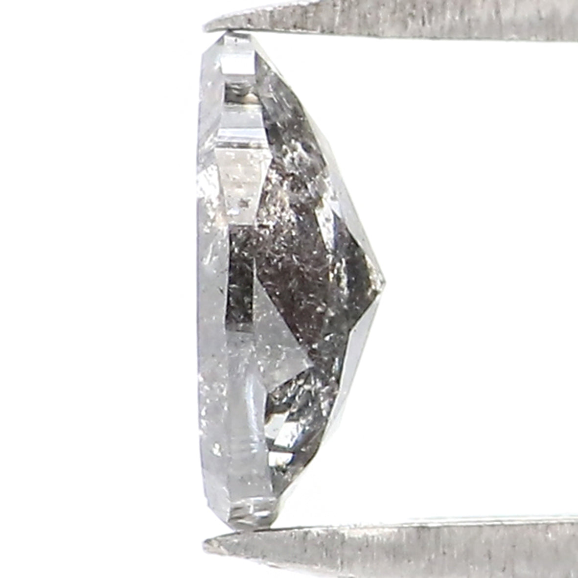 0.36 Ct Natural Loose Oval Shape Diamond Salt And Pepper Oval Diamond 5.60 MM Natural Loose Black Grey Color Oval Rose Cut Diamond KQ2484