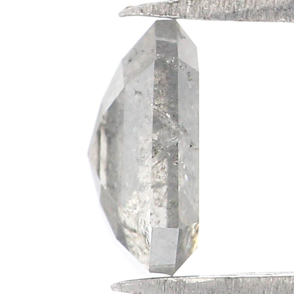 Natural Loose Emerald Salt And Pepper Diamond Black Grey Color 0.53 CT 5.50 MM Emerald Shape Rose Cut Diamond L2018