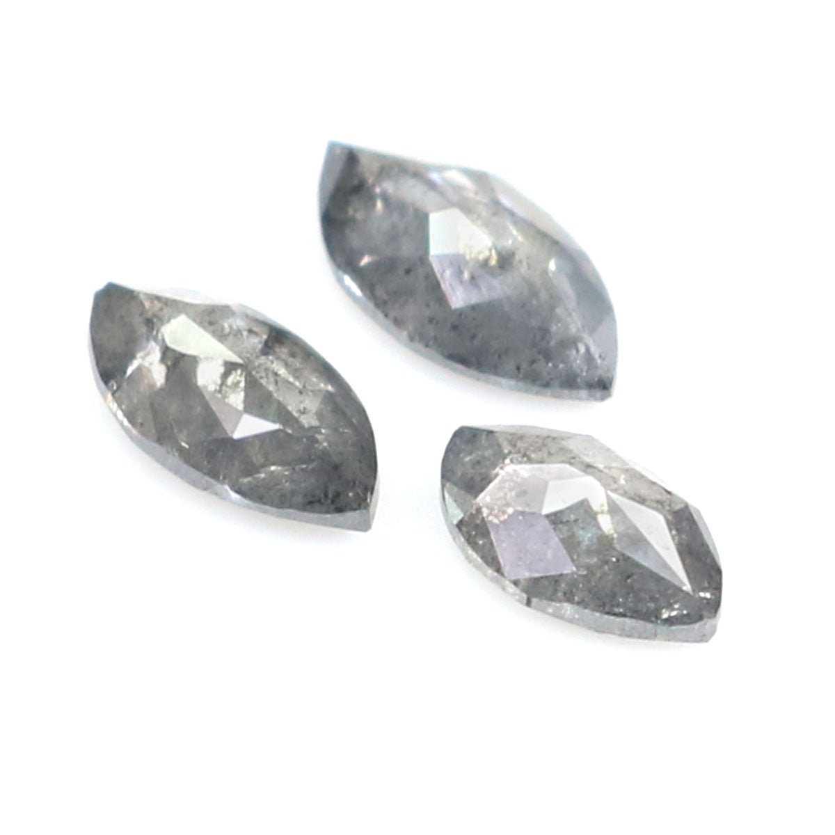 Natural Loose Marquise Salt And Pepper Diamond Black Grey Color 0.55 CT 4.81 MM Marquise Shape Rose Cut Diamond KDL2458