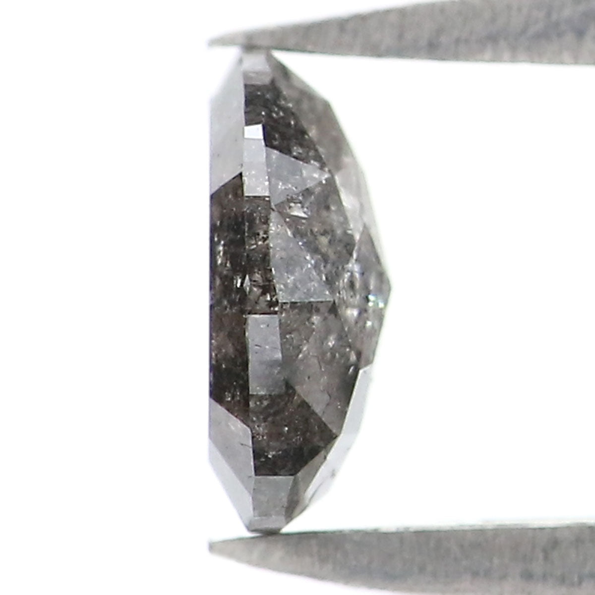 0.37 CT Natural Loose Oval Shape Diamond Salt And Pepper Oval Cut Diamond 5.35 MM Natural Black Grey Color Oval Rose Cut Diamond KQ2584