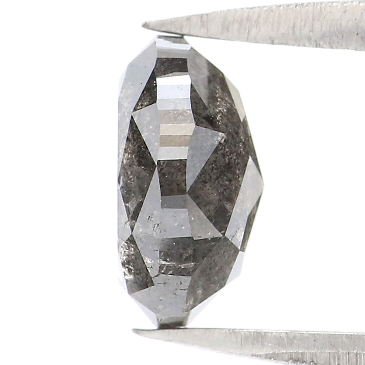 1.37 Ct Natural Loose Oval Shape Diamond Black Grey Color Diamond 7.35 MM Natural Loose Diamond Salt and Pepper Oval Shape Diamond QL2299