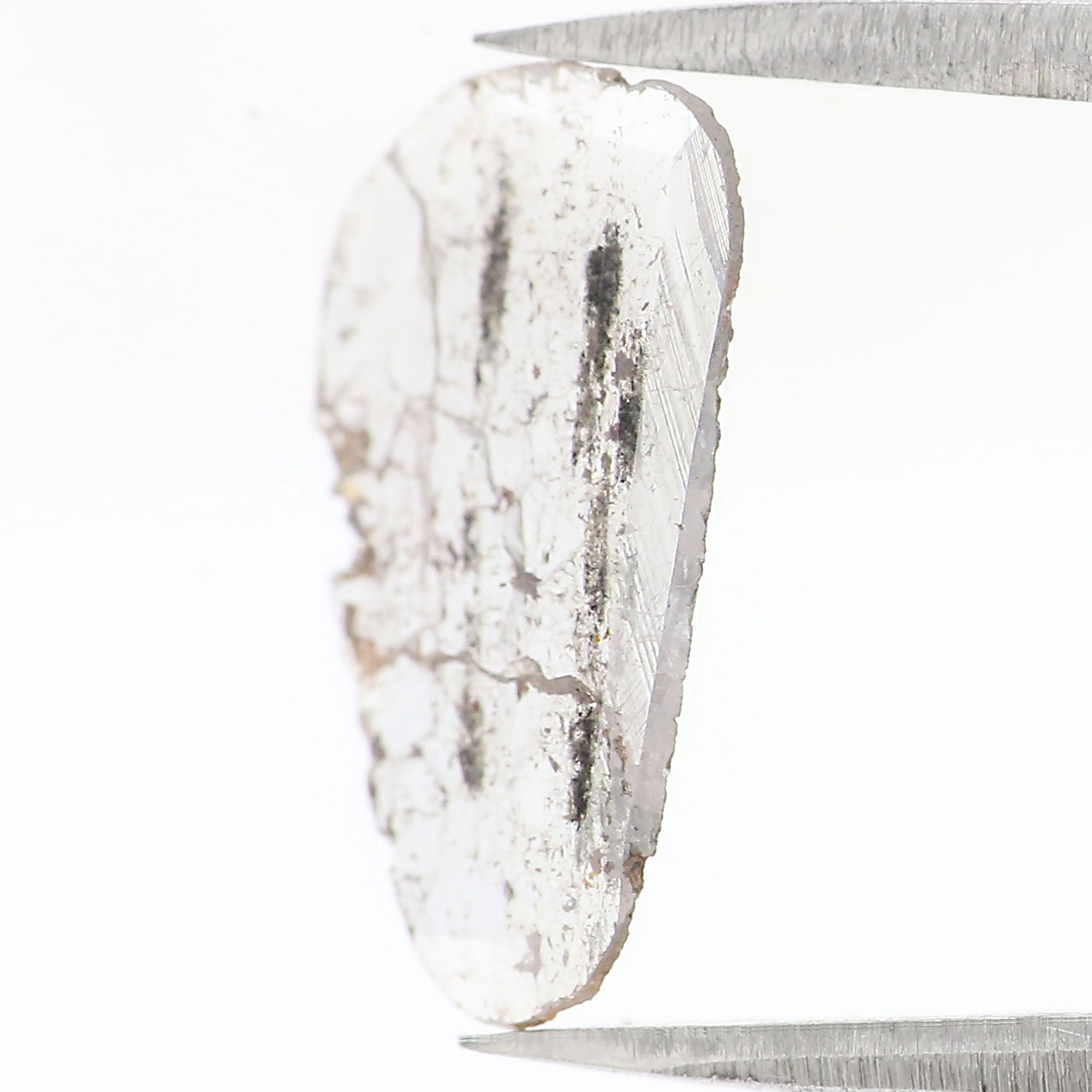 0.96 CT Natural Loose Slice Shape Diamond Salt And Pepper Slice Uncut Diamond 14.80 MM Black Grey Color Slice Irregular Cut Diamond LQ9702