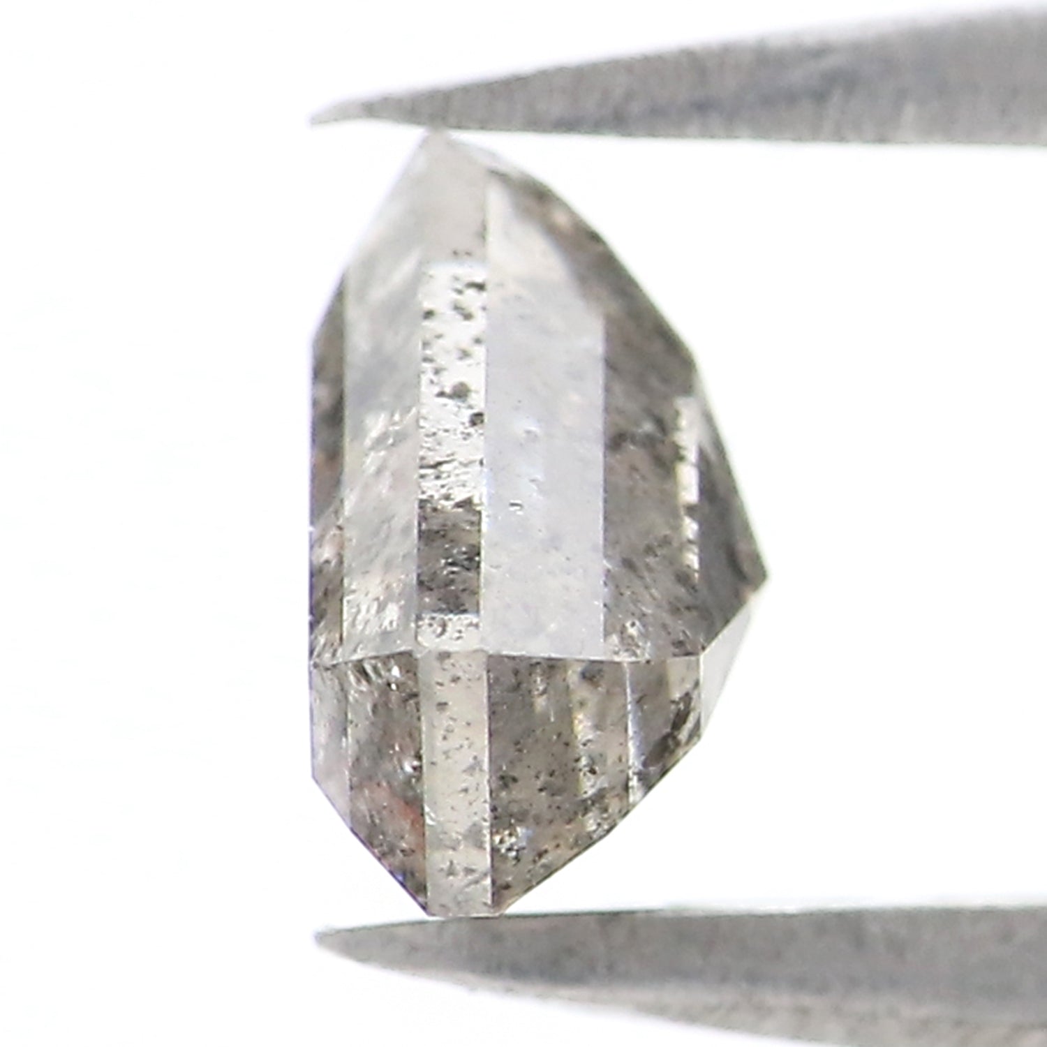 1.25 Ct Natural Loose Shield Shape Diamond Salt And Pepper Shield Cut Diamond 6.20 MM Black Gray Color Shield Shape Rose Cut Diamond LQ2609