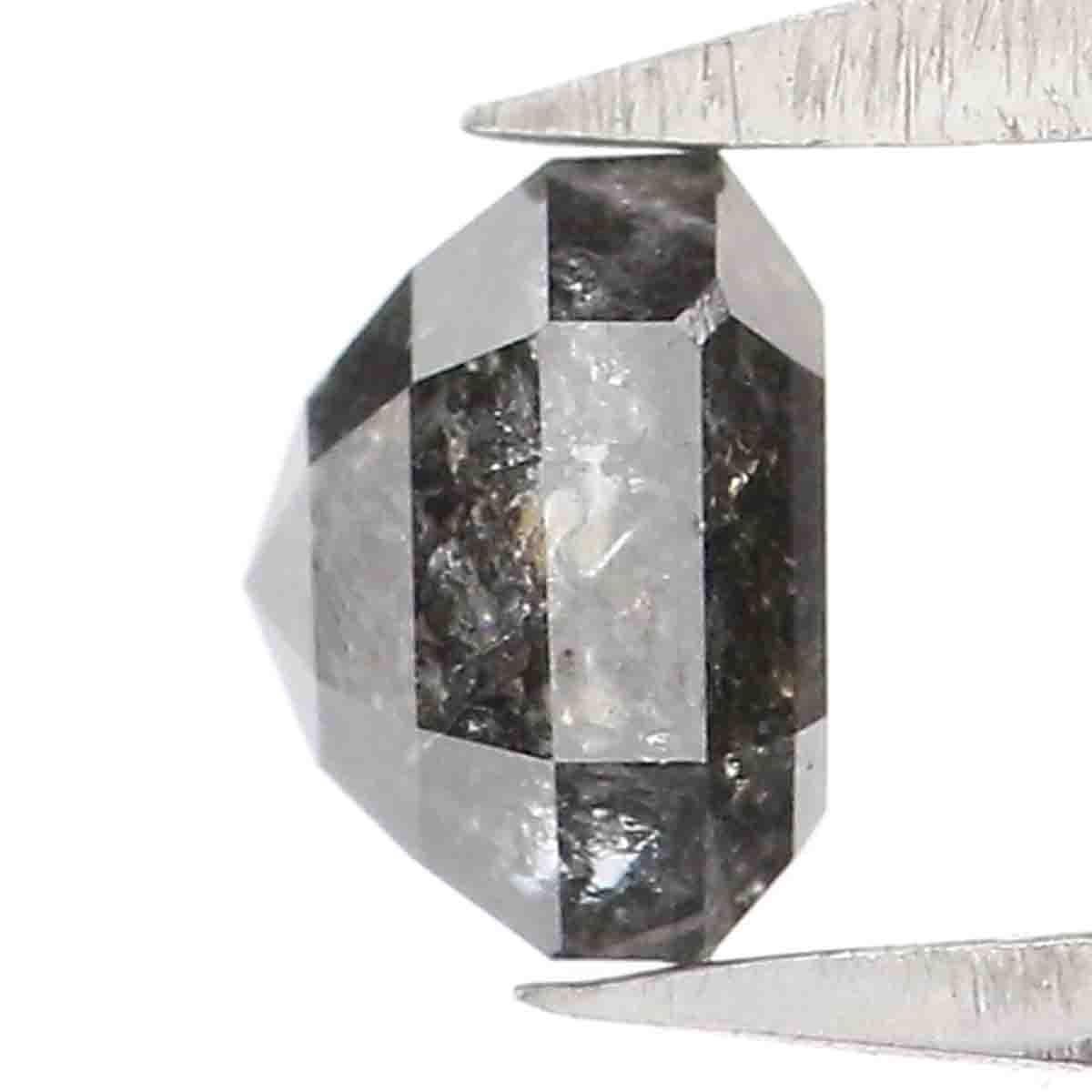 0.66 CT Natural Loose Radiant Shape Diamond Salt And Pepper Radiant Diamond 4.60 MM Natural Black Grey Color Radiant Rose Cut Diamond KQ1437