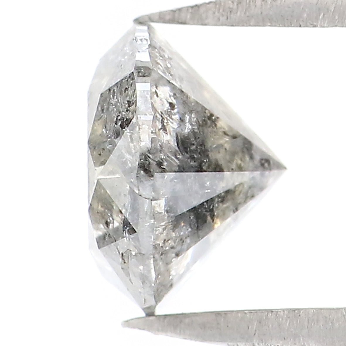1.31 CT Natural Loose Round Shape Diamond Black Grey Color Round Cut Diamond 6.75 MM Salt And Pepper Round Brilliant Cut Diamond QL2032