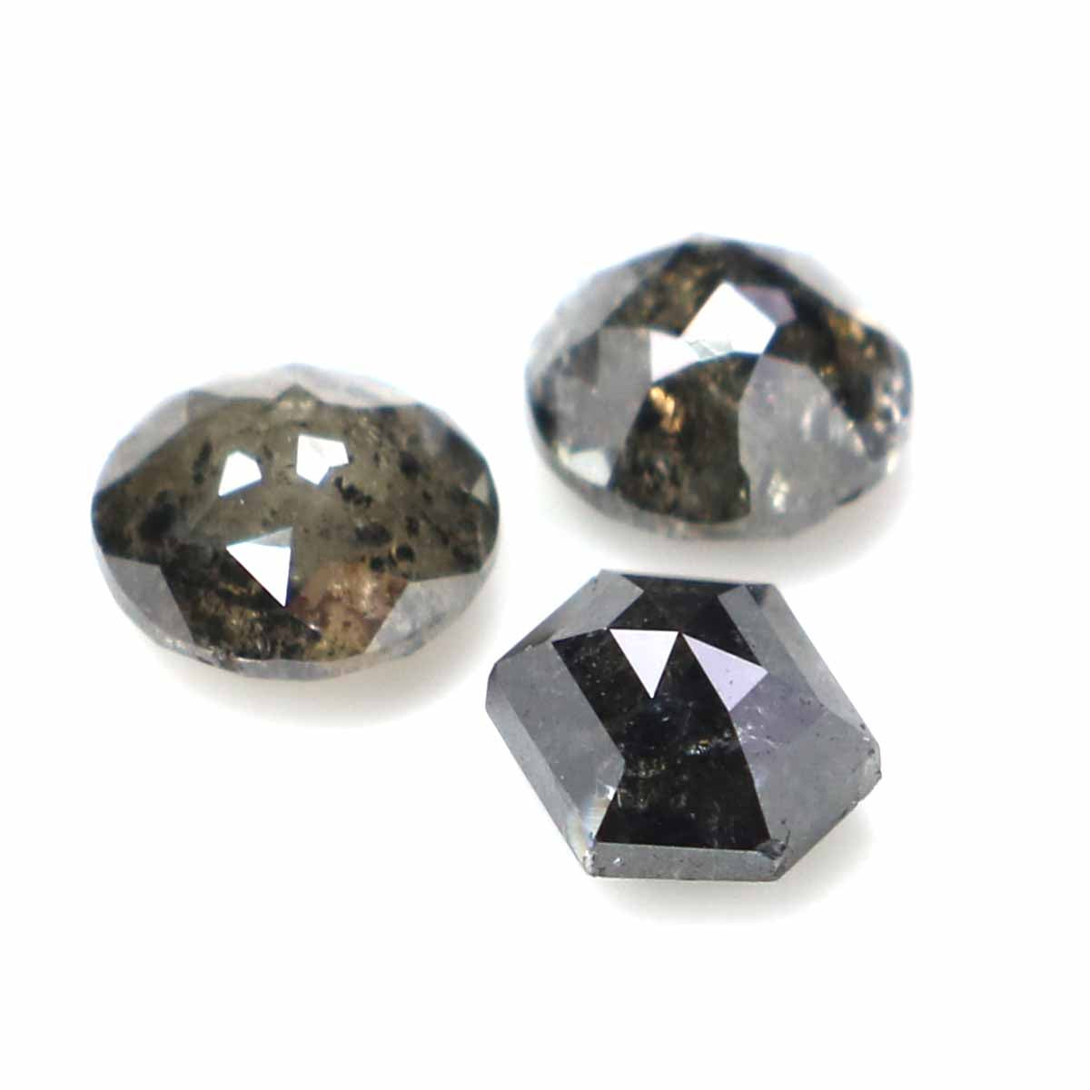 1.03 CT Natural Loose Mix Shape Diamond Salt And Pepper Mix Shape Diamond 4.35 MM Natural Black Grey Color Mix Shape Rose Cut Diamond QK2328