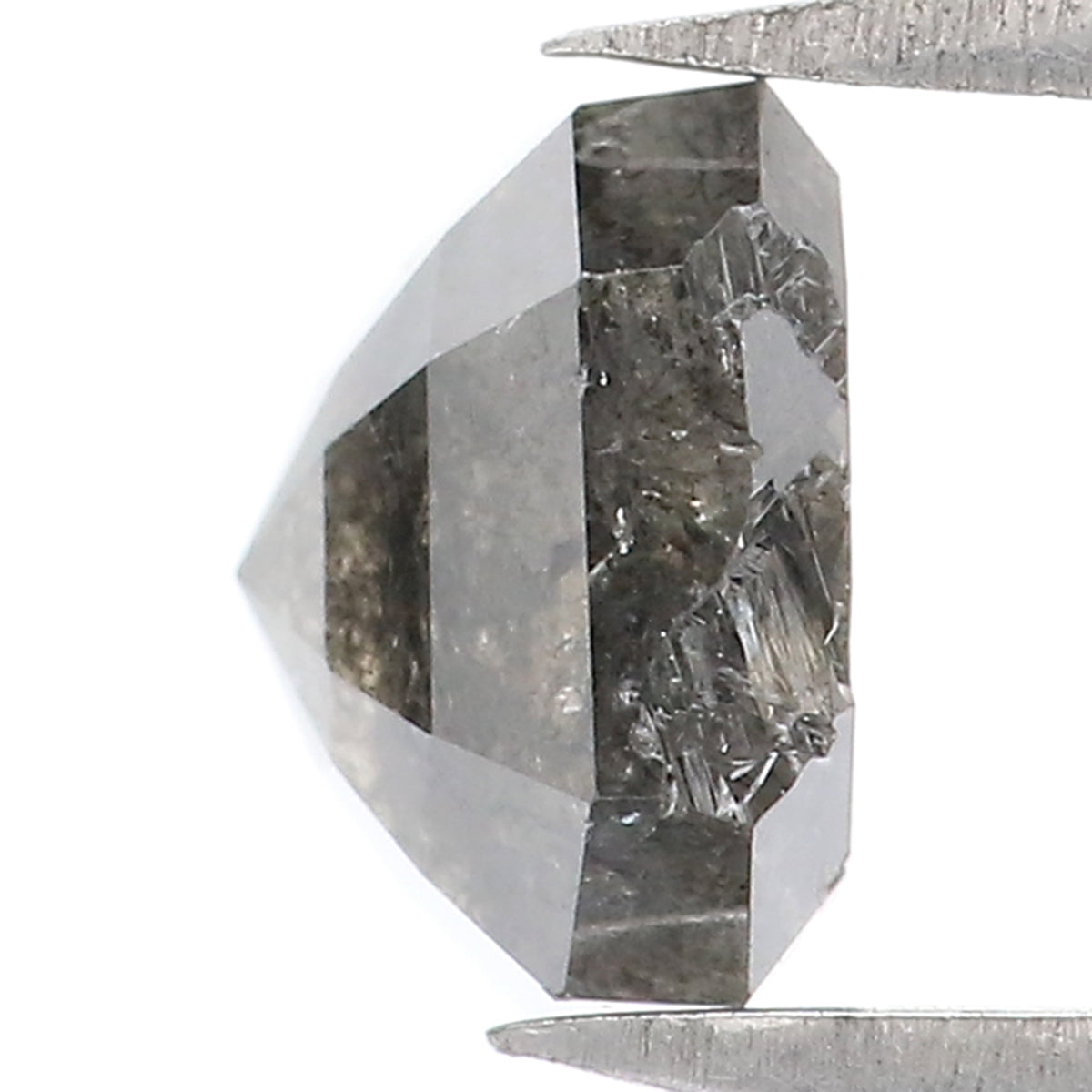 1.59 CT Natural Loose Emerald Shape Diamond Salt And Pepper Emerald Cut Diamond 6.45 MM Natural Black Grey Emerald Rose Cut Diamond LQ7893