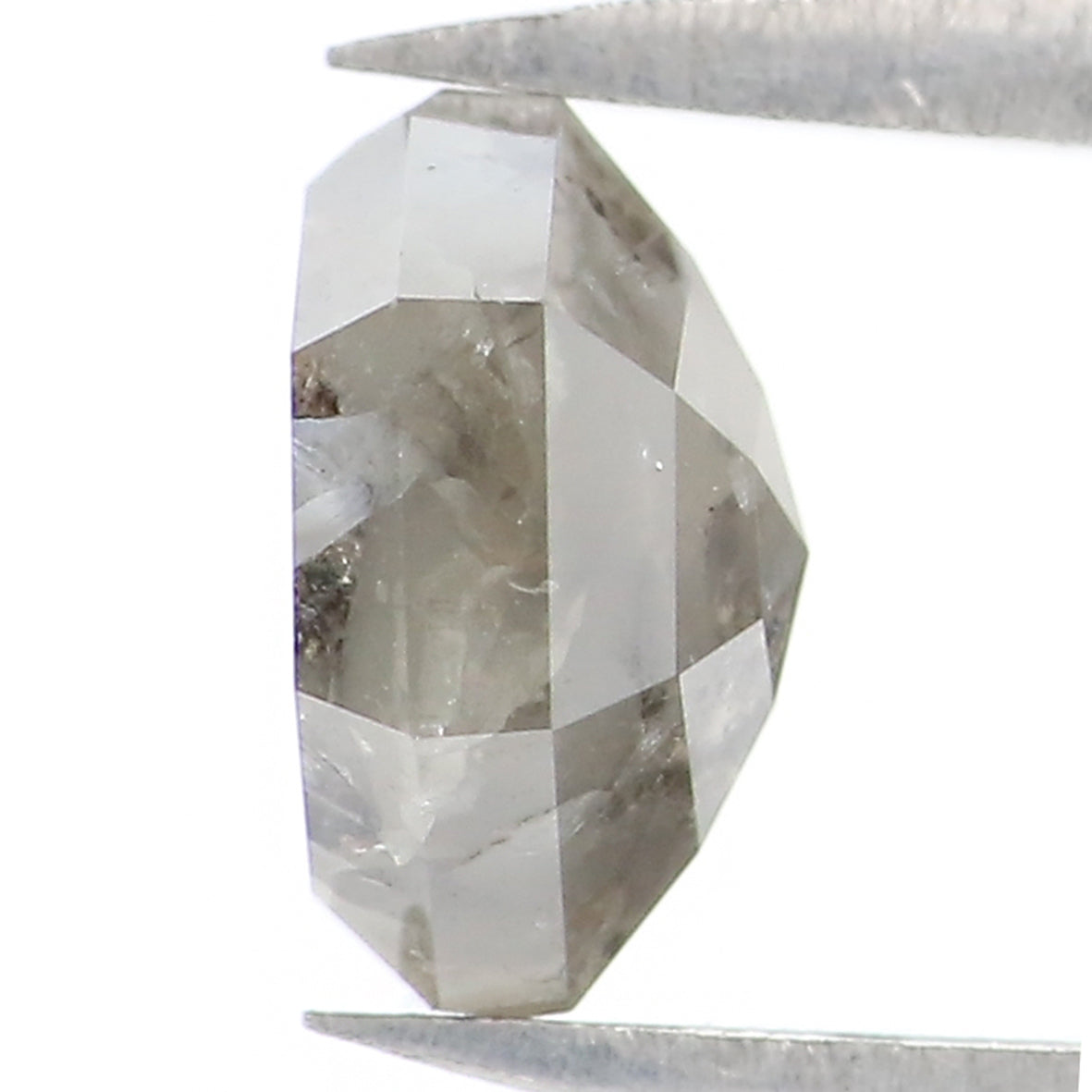 1.29 CT Natural Loose Hexagon Shape Diamond Salt And Pepper Hexagon Diamond 6.70 MM Natural Black Grey Color Hexagon Rose Cut Diamond KQ2007