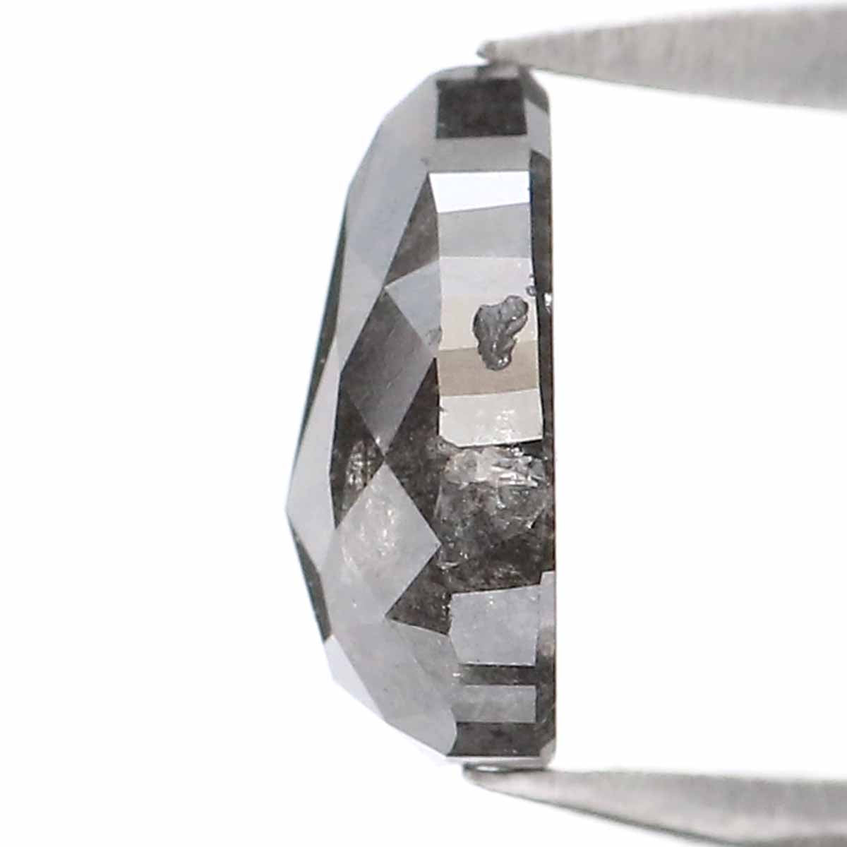 0.73 CT Natural Loose Pear Shape Diamond Salt And Pepper Pear Rose Cut Diamond 6.85 MM Black Grey Color Pear Shape Rose Cut Diamond LQ2342