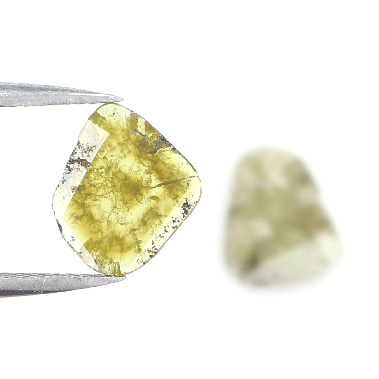 1.44 CT Natural Loose Slice Shape Diamond Yellow Color Slice Cut Diamond 8.10 MM Natural Loose Grey Color Slice Irregular Cut Diamond KQ2561